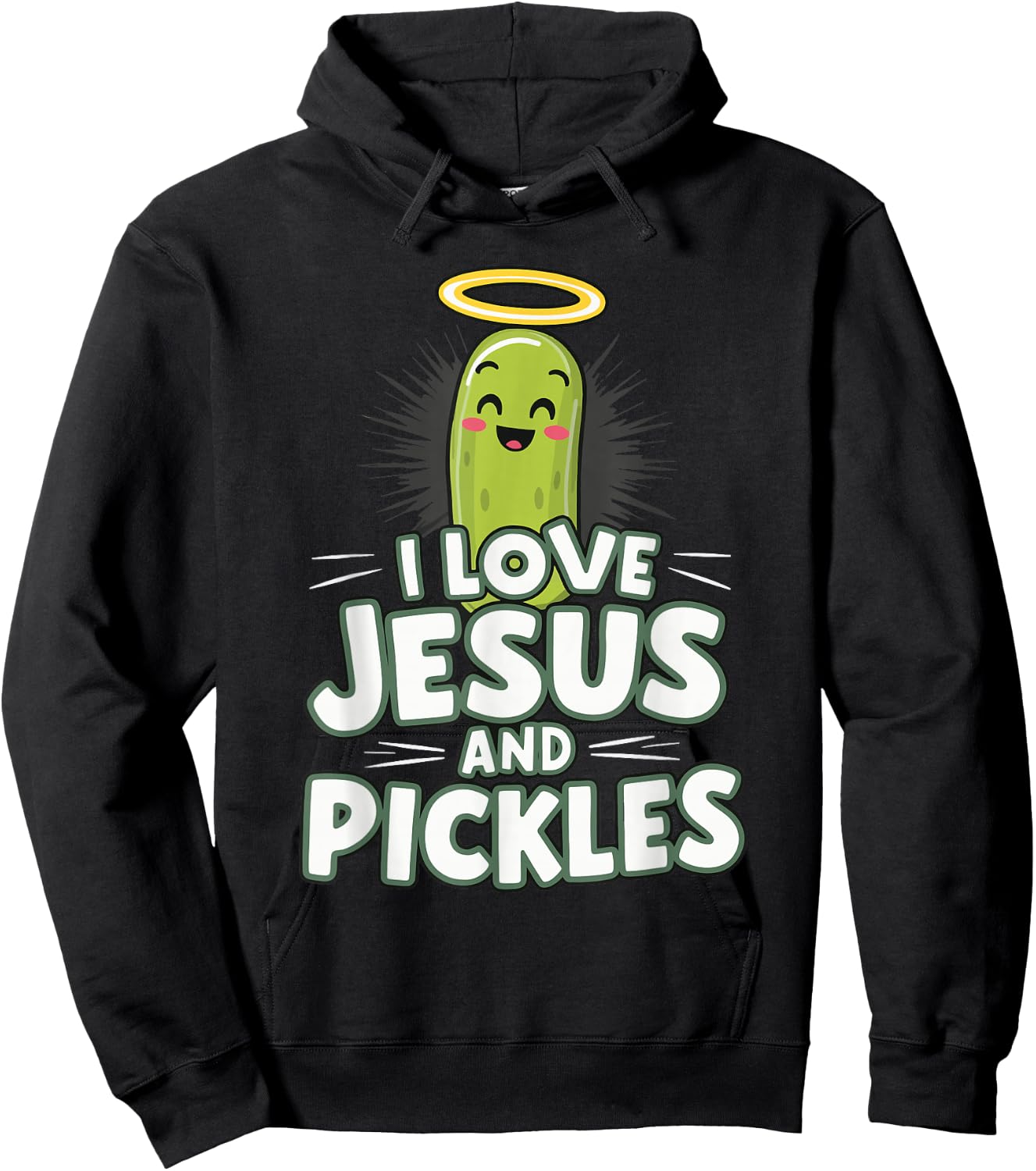 I Love Jesus And Pickles Hoodie - Hoodie | Black