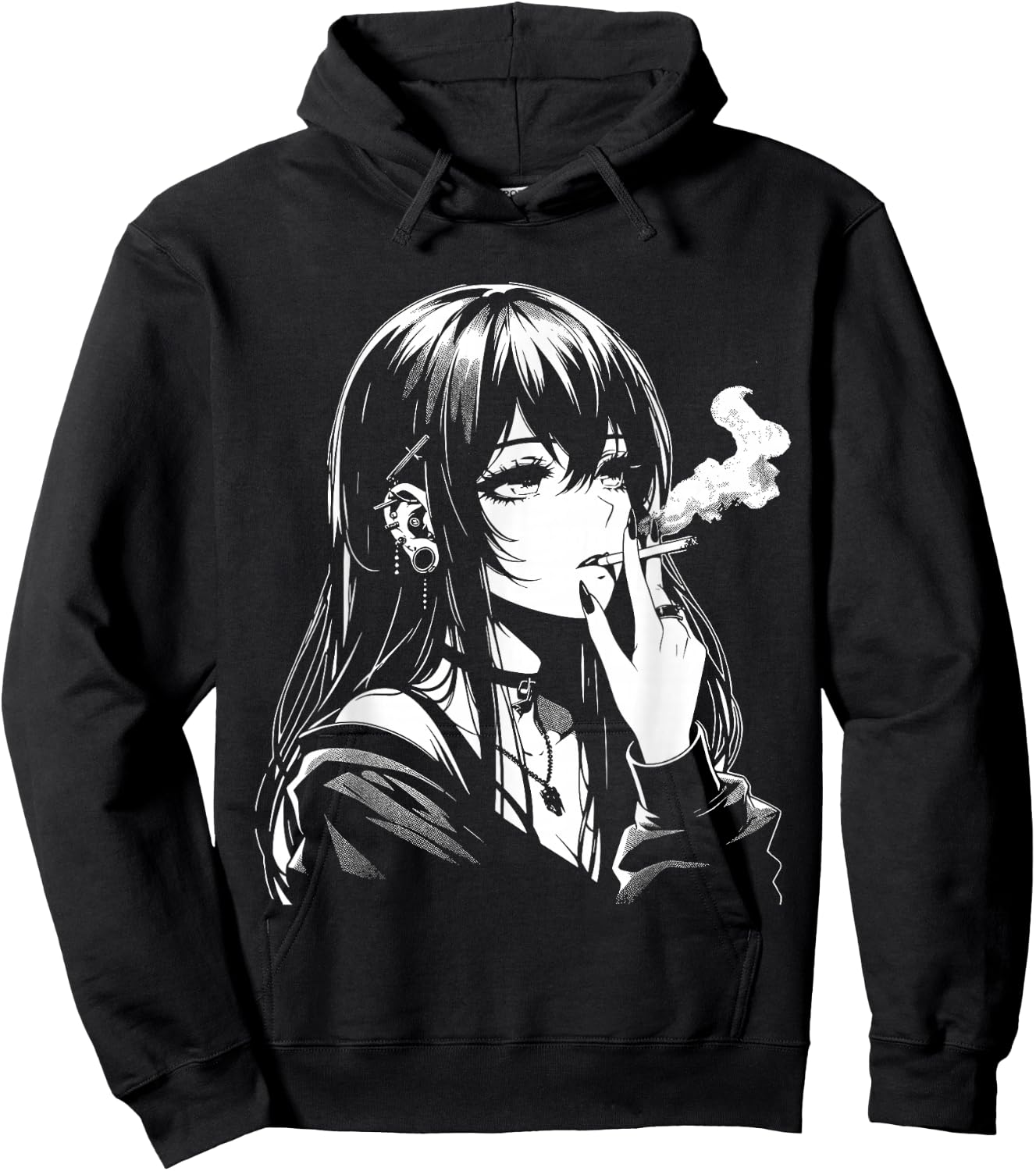 Anime Manga Otaku Waifu Girl Japanese Aesthetic Hoodie - Hoodie | Black