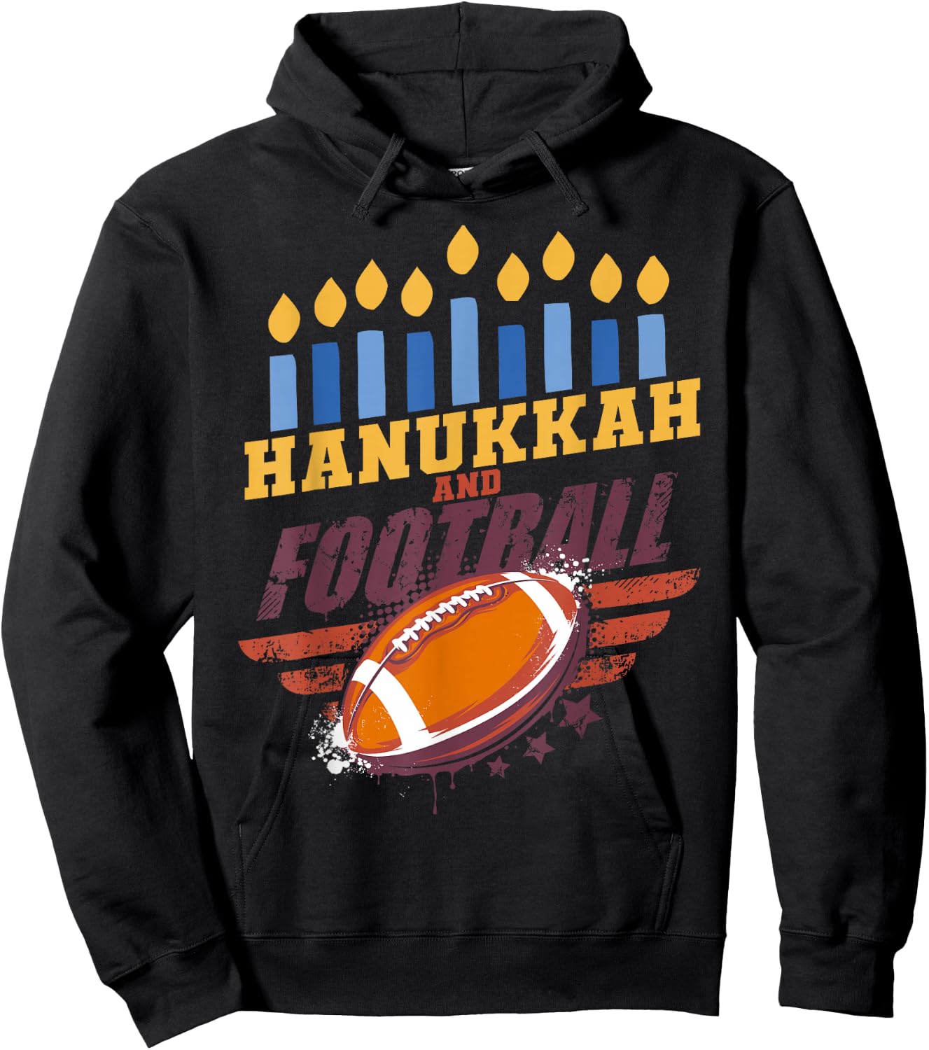 Funny Hanukkah Football Jewish Chanukah Sleeping Boys Hoodie - Hoodie | Black