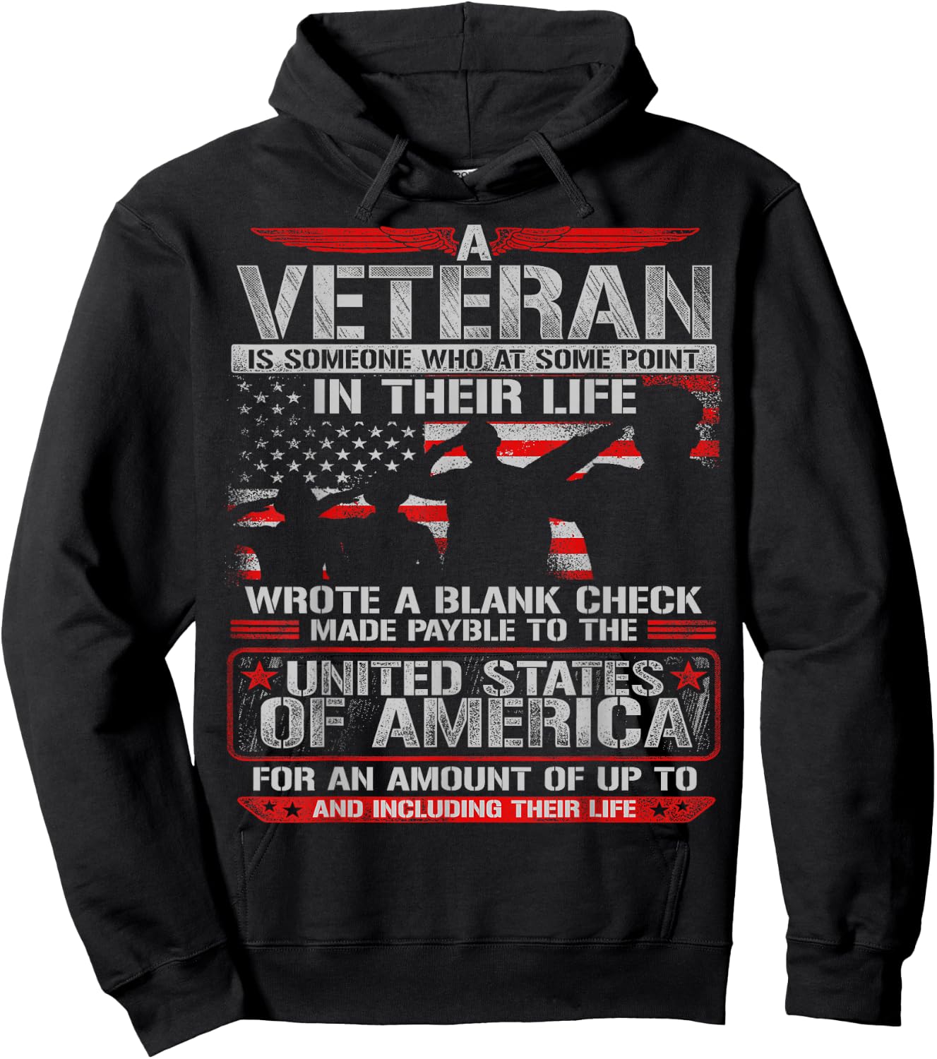 Veteran Wrote Blank Check for Gun Enthusiast Hoodie - Hoodie | Black