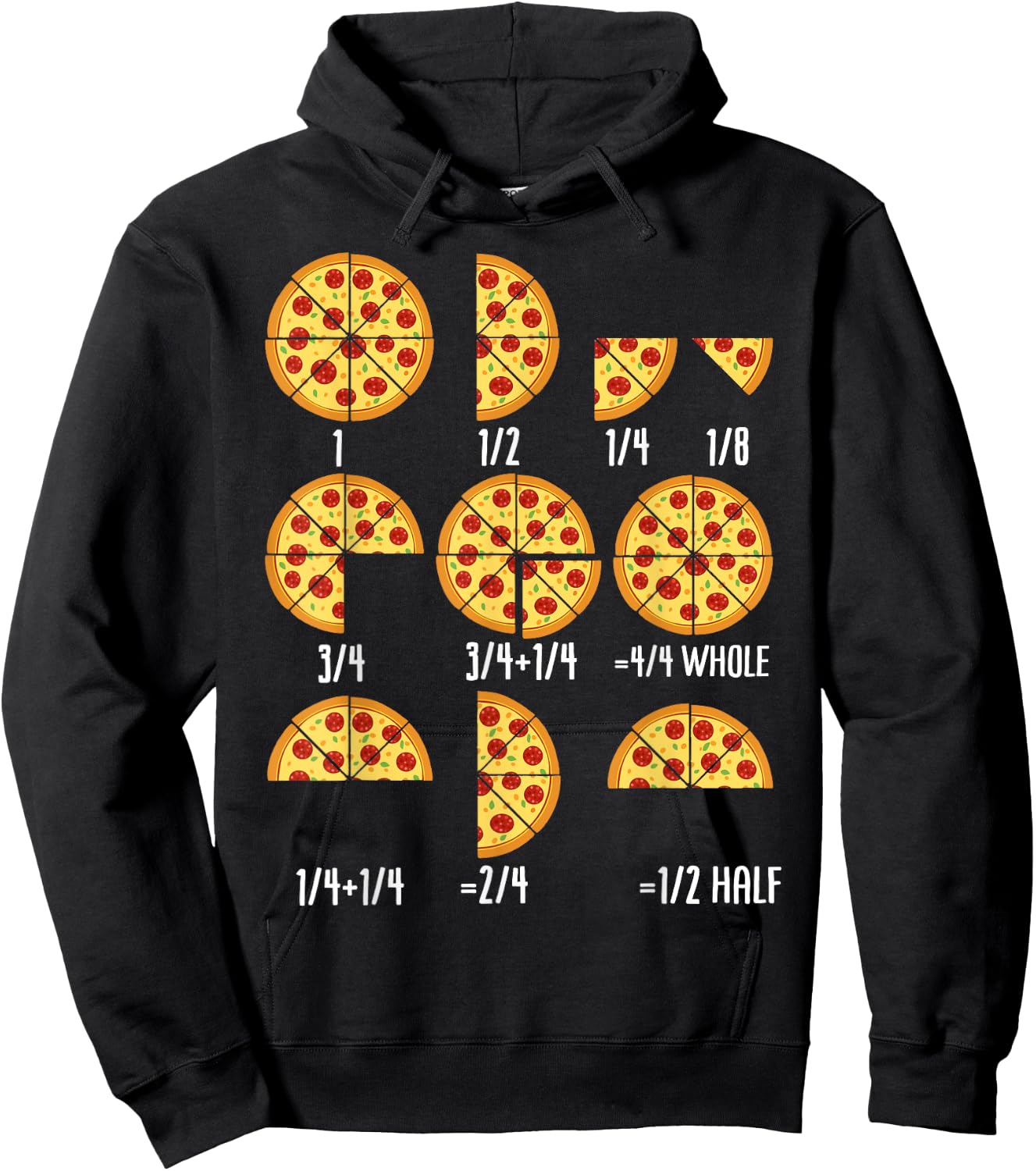 Pizza Slice Fraction Math Teacher Back To School Educational Hoodie - Hoodie | Black