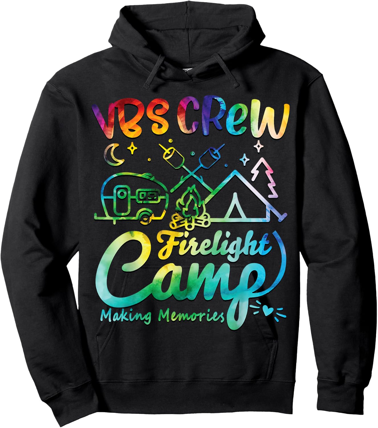 VBS Crew Camp Firelight Vacation Bible School Camping Camper Hoodie - Hoodie | Black