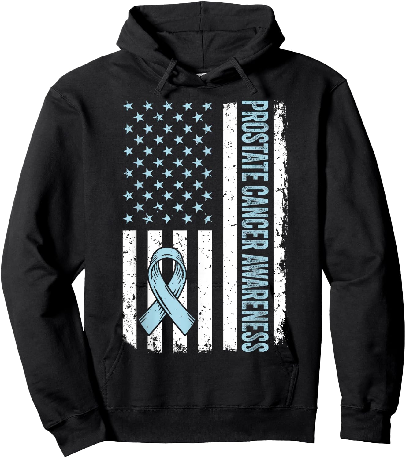 Prostate Cancer Shirt America Flag Prostate Cancer Awareness Hoodie - Hoodie | Black