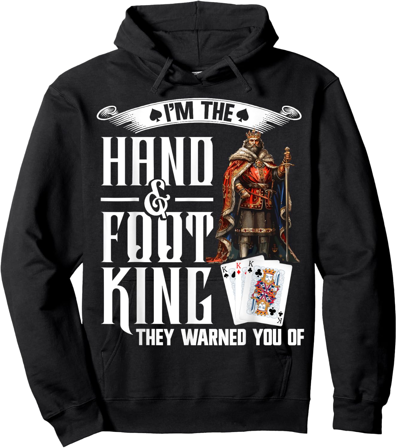 Hand and Foot King Card Game Playing Cards Hand Foot Hoodie - Hoodie | Black