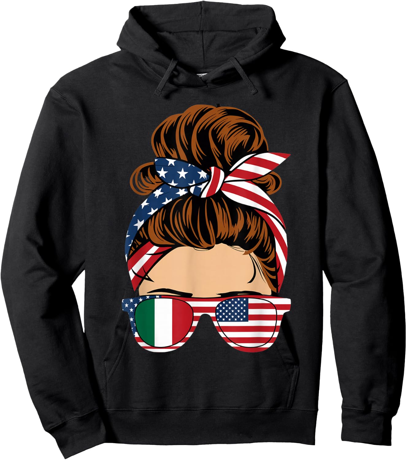 American Italian Patriot Flag Women Girl Italy Grown Hoodie - Hoodie | Black