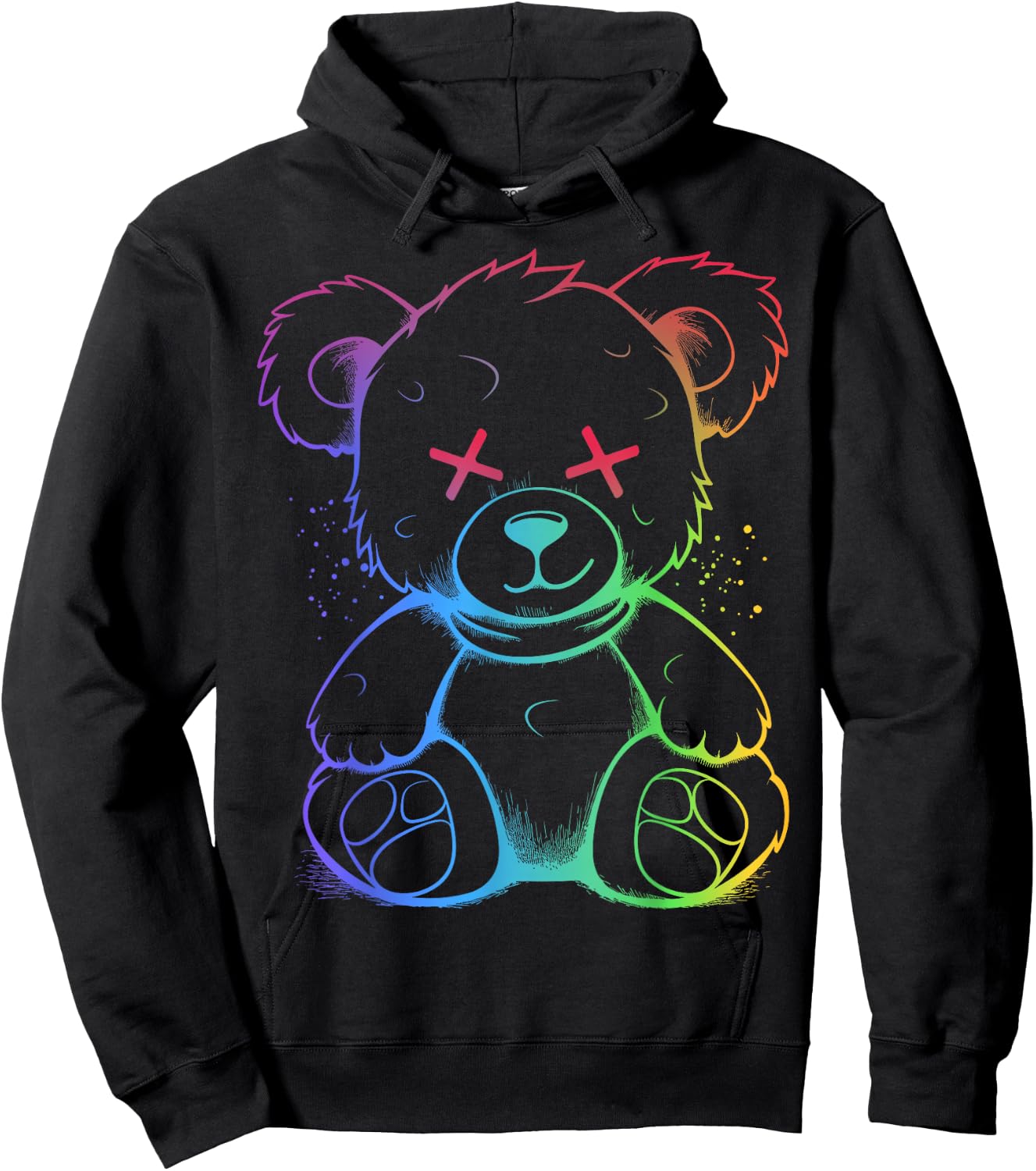 Evil Teddy Bear Dark Scary Fantasy Gothic Teddy Cuddling Hoodie - Hoodie | Black