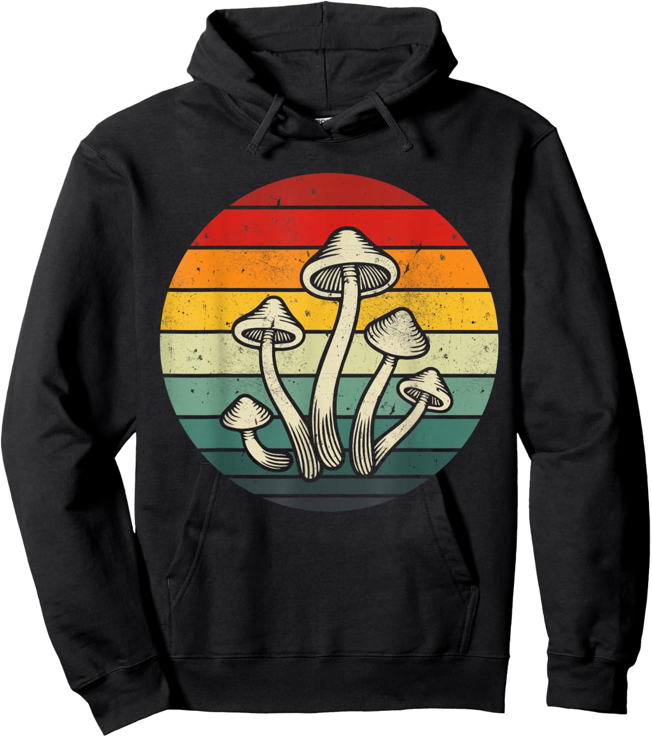 Vintage Retro Mushroom 80s 90s Mushroom Lovers Funny Food Hoodie - Hoodie | Black