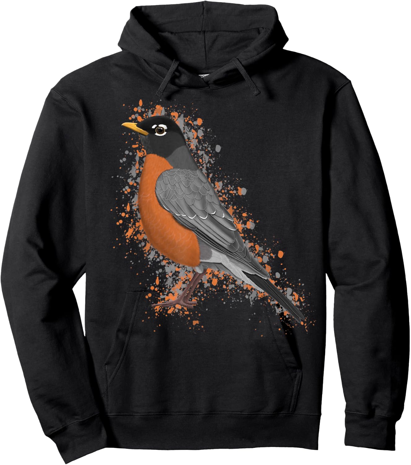 American Robin Bird Birder Birdlover Birdwatcher Animal Hoodie - Hoodie | Black