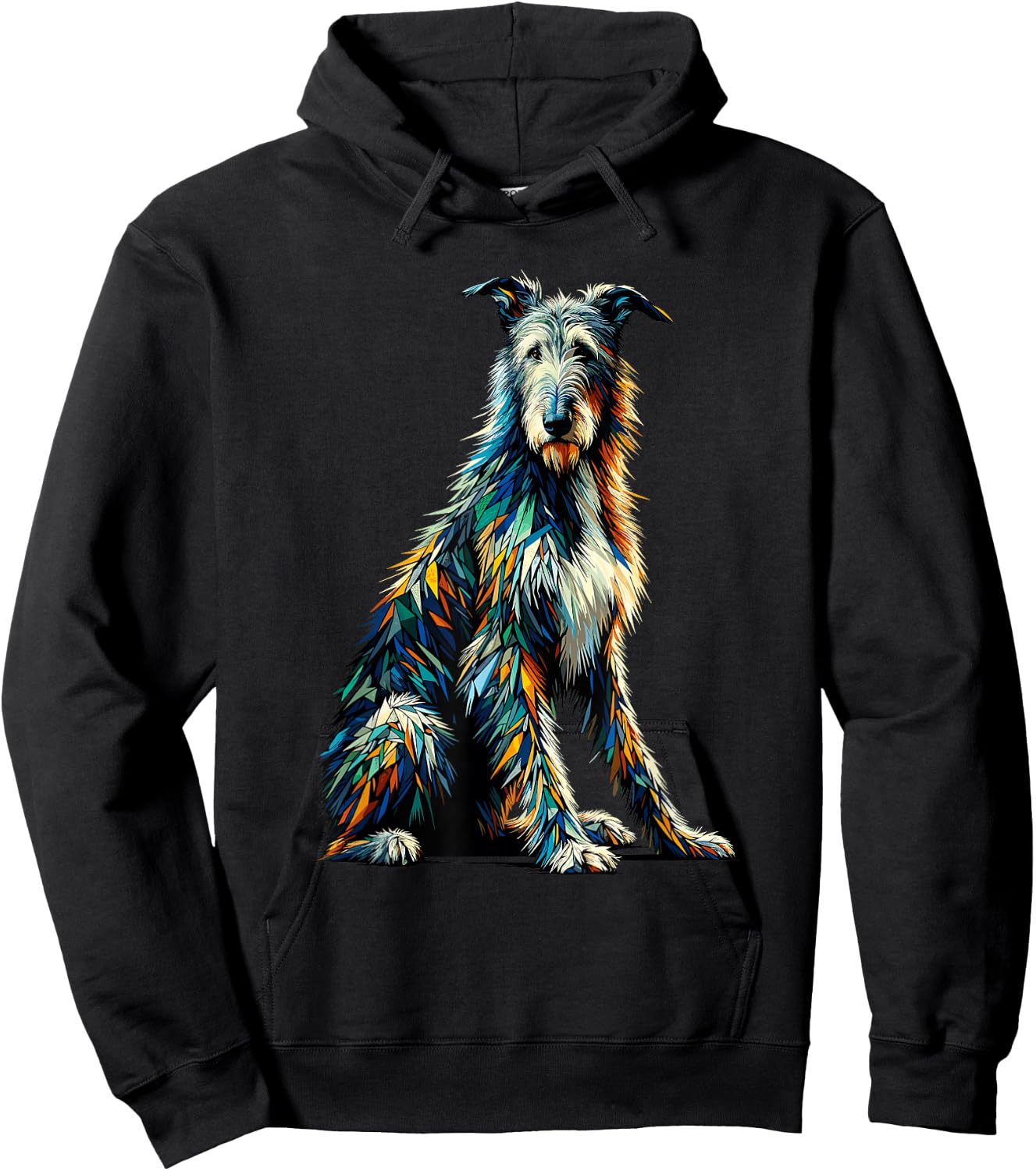 Polygon Art Irish Wolfhound Hoodie - Hoodie | Black