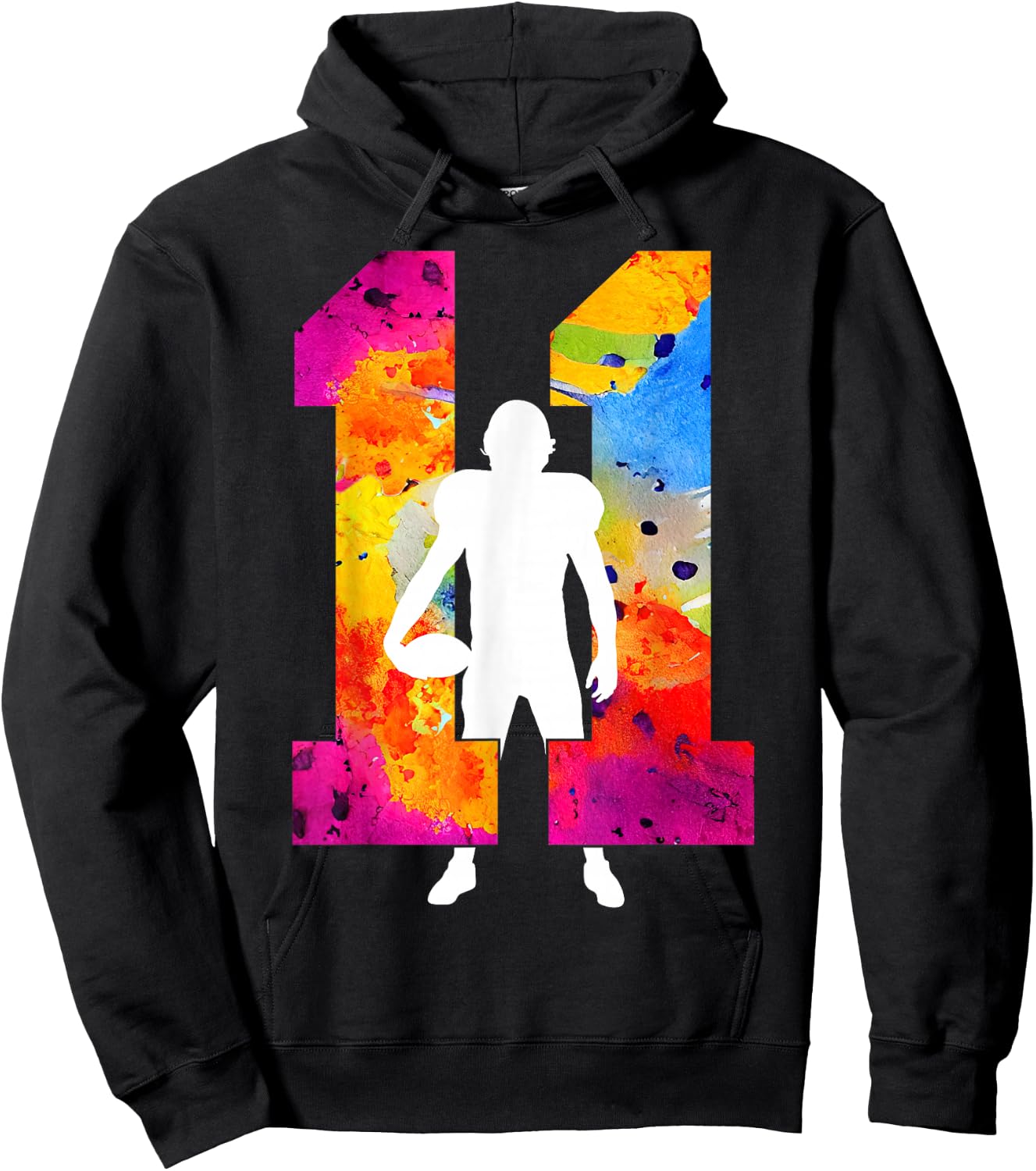 Number 11 Years Football 11th Birthday Hoodie - Hoodie | Black