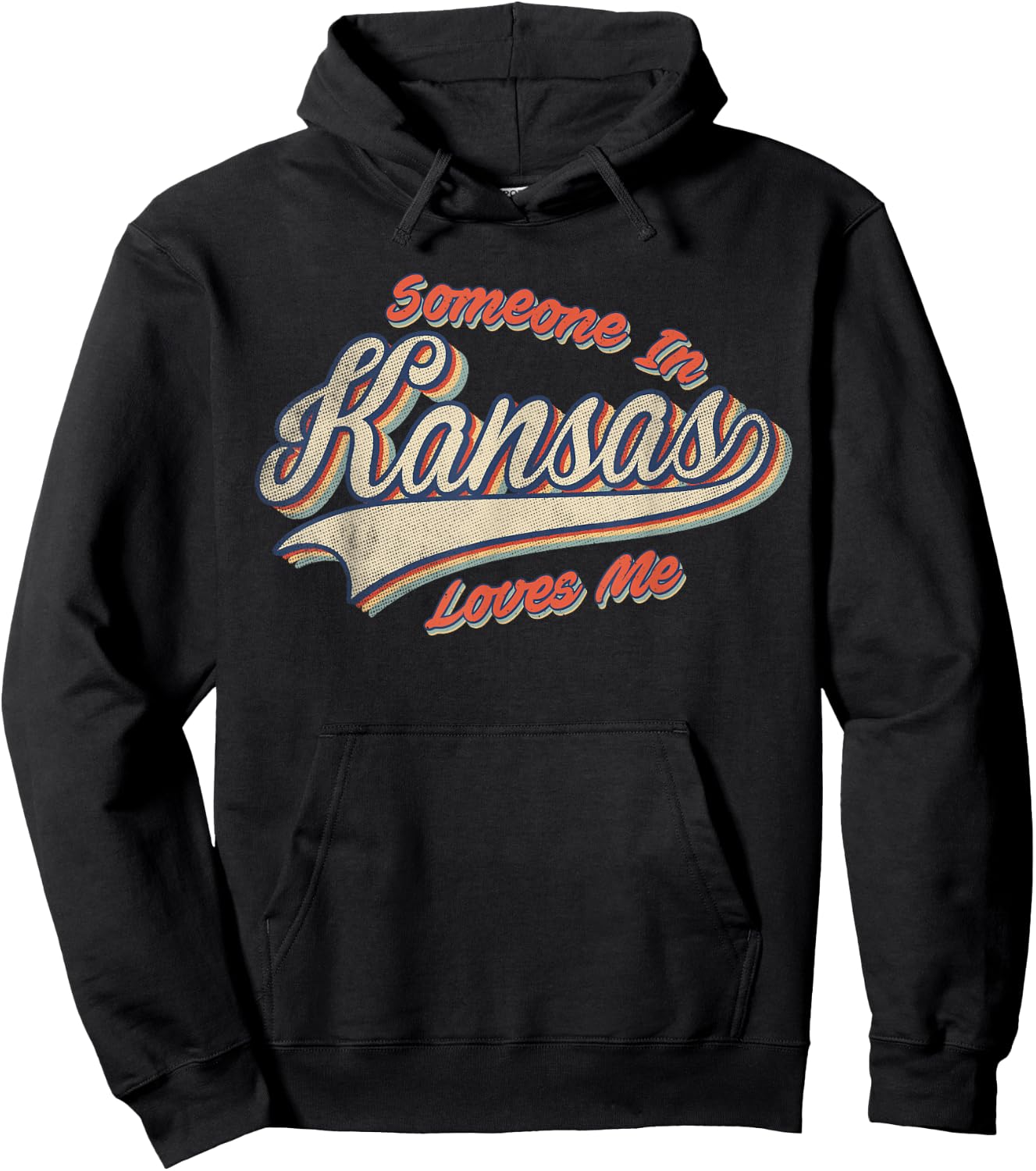 Someone In Kansas Loves Me Retro State Vintage Hoodie - Hoodie | Black