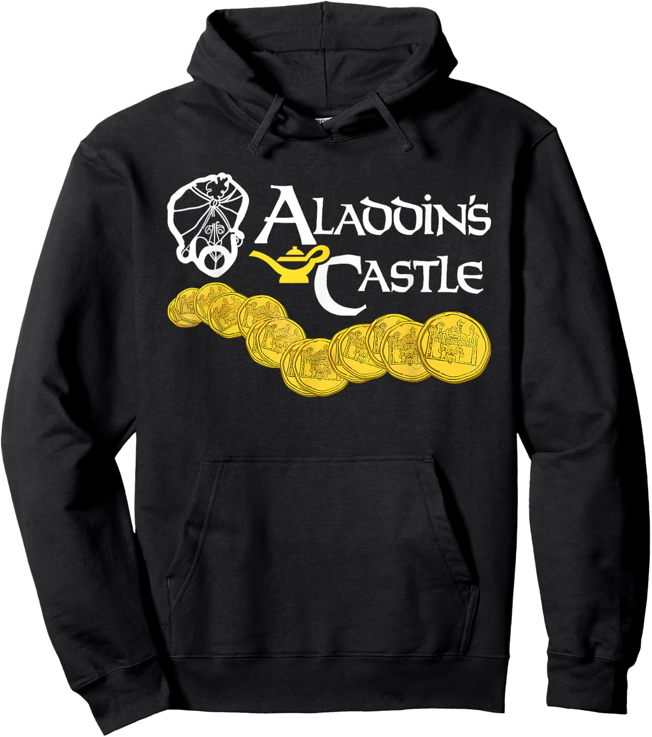 Aladdin's Castle Funny Quote - Adults - Black - Small - Short Sleeve - Classic Fit Hoodie - Hoodie | Black