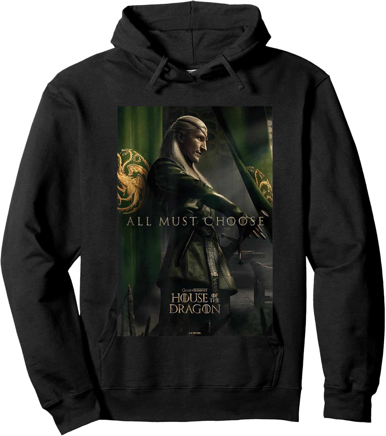House of the Dragon All Must Choose Aemond Targaryen Vintage Hoodie - Hoodie | Black