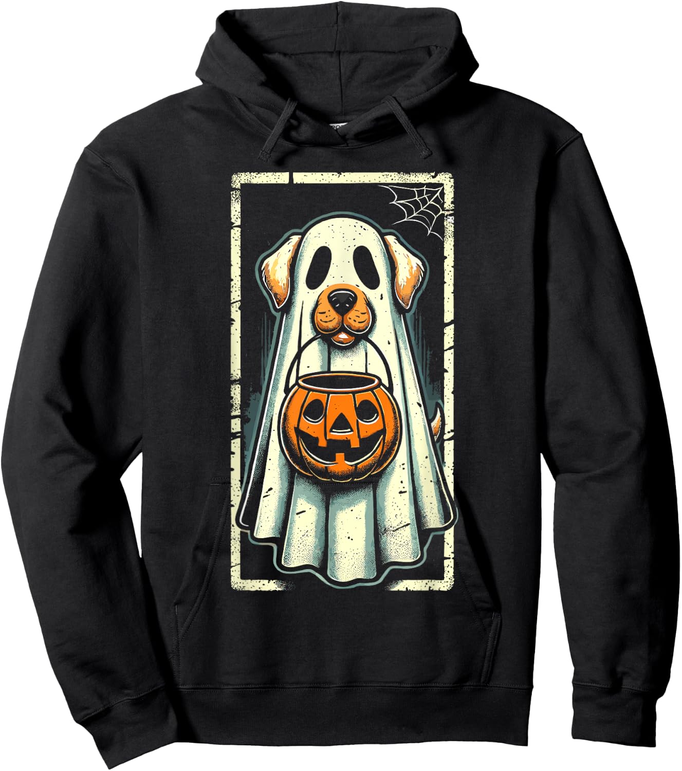Cute Ghost Dog Men Women Kids Halloween Funny Ghost Hoodie - Hoodie | Black