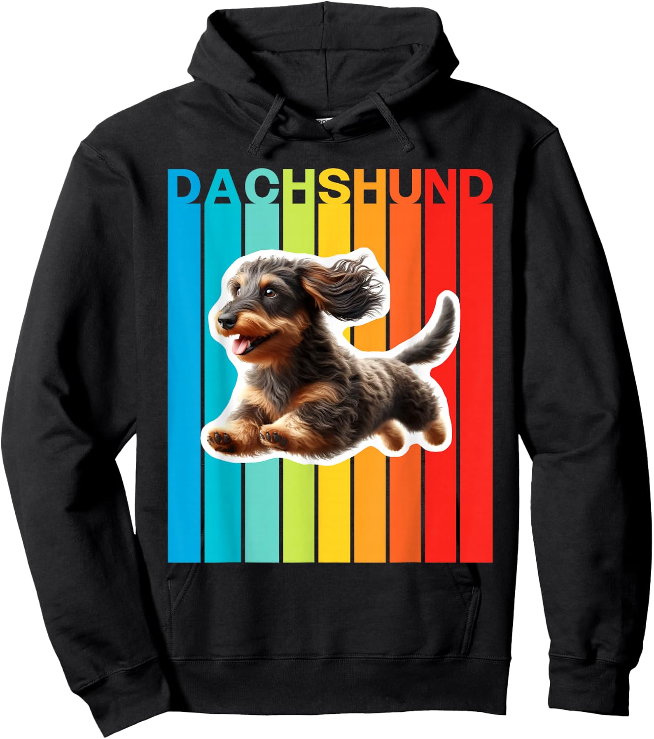 Colorful Wirehaired Dachshund Hoodie - Hoodie | Black