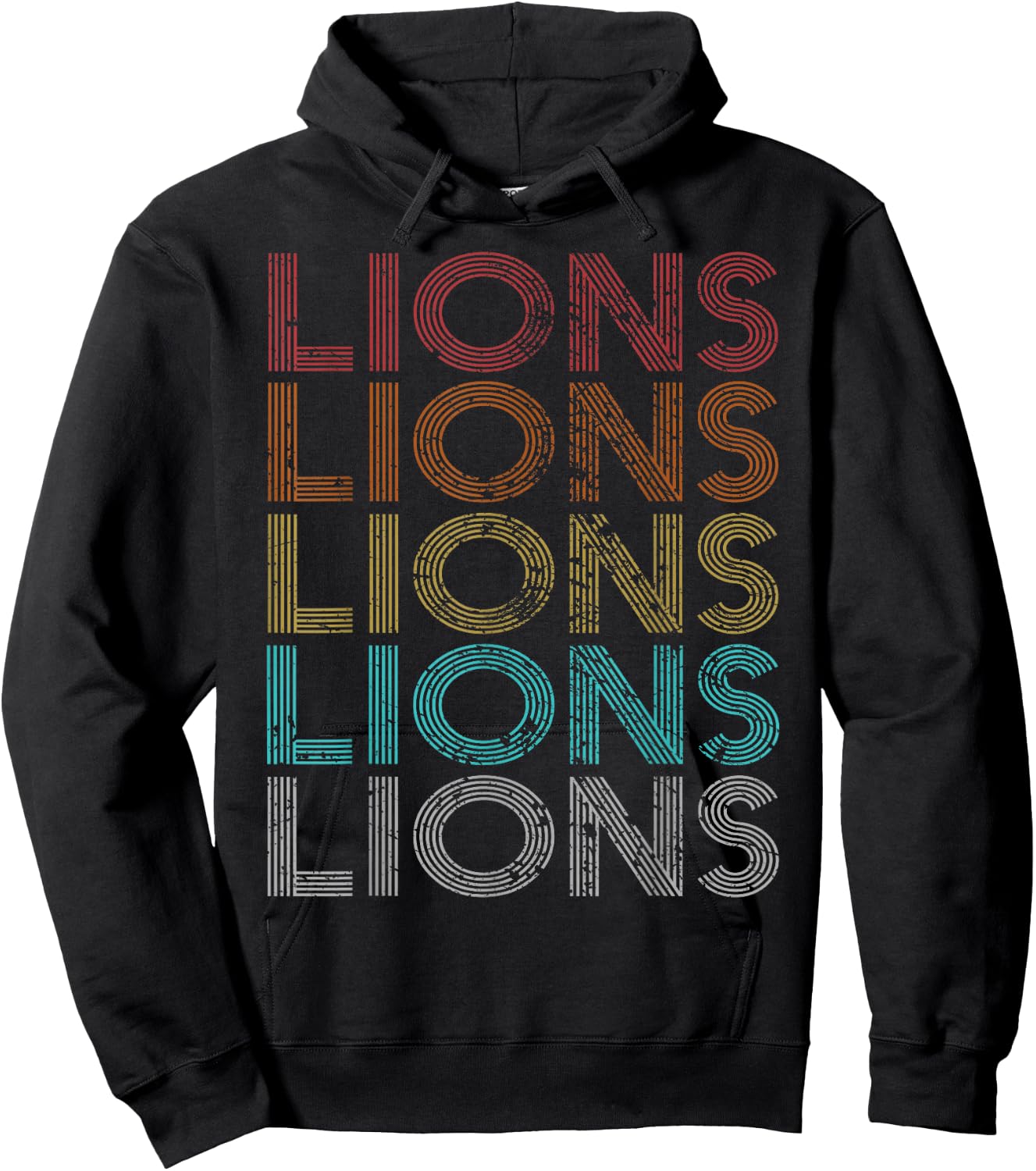 Retro Vintage Lions Hoodie - Hoodie | Black