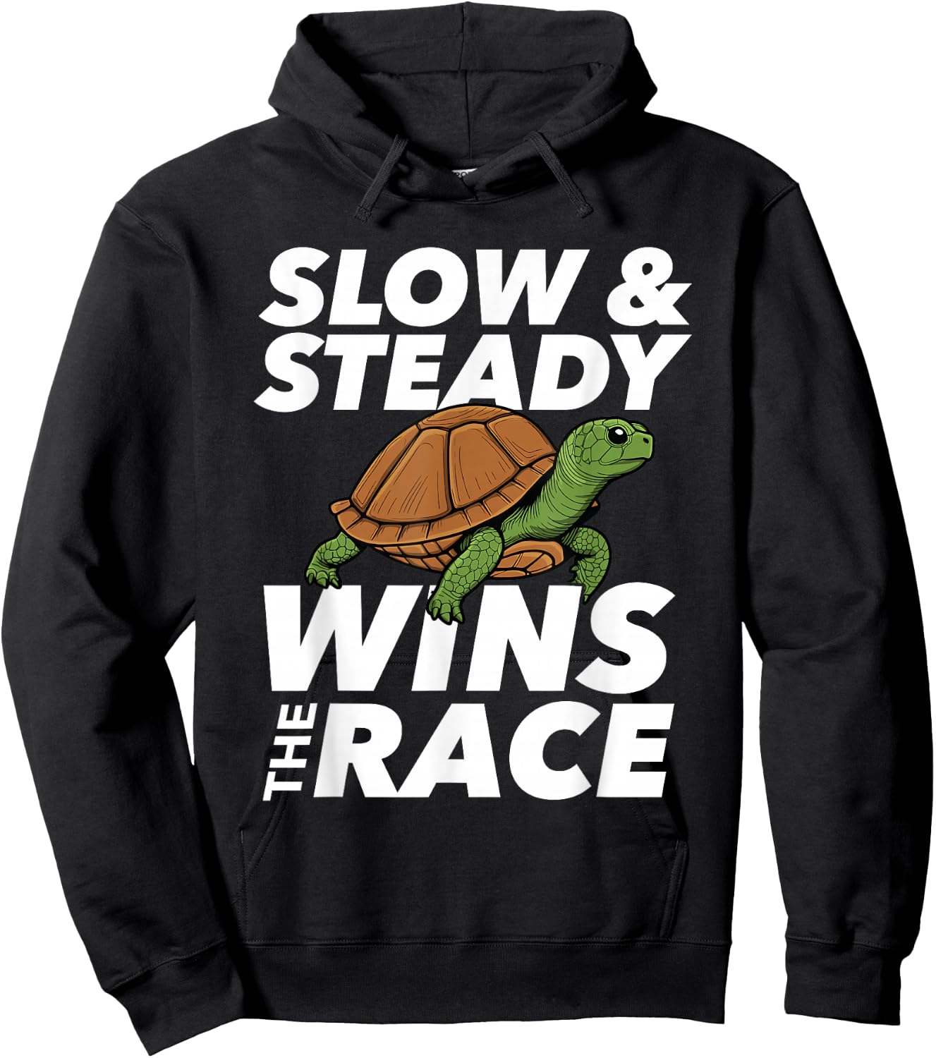 Slow & Steady Wins The Race - Cute Tortoise Beach Sea Turtle Hoodie - Hoodie | Black