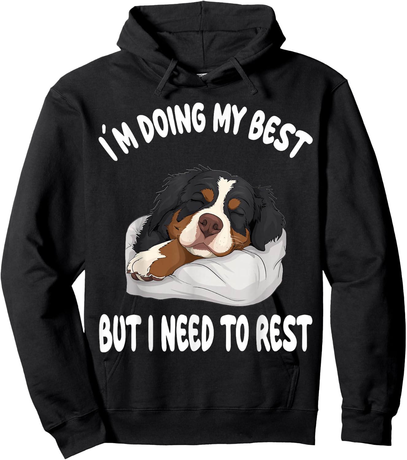 Bernese Mountain Dog Official Sleepshirt Pajamas Nightgown Hoodie - Hoodie | Black