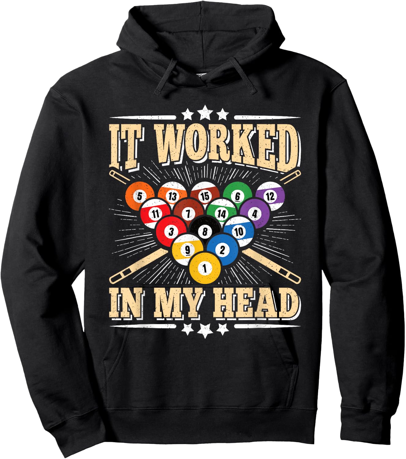 It Worked In My Head Funny Billiard Vintage Pool Men Women Hoodie - Hoodie | Black