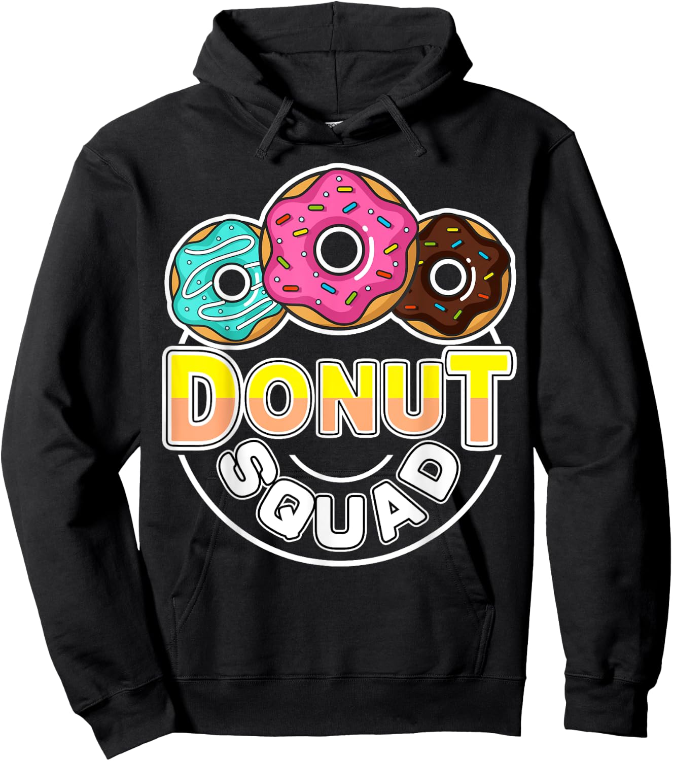 Donut Squad Matching Donut Party Crew Doughnut Sprinkles Hoodie - Hoodie | Black