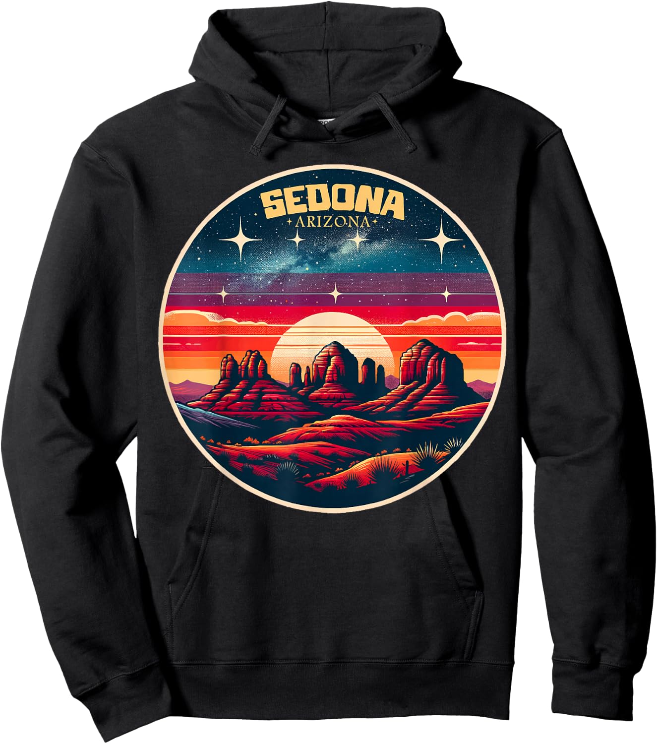 Sedona AZ Hiking Outdoors Mountain Sedona USA Retro Vintage Hoodie - Hoodie | Black