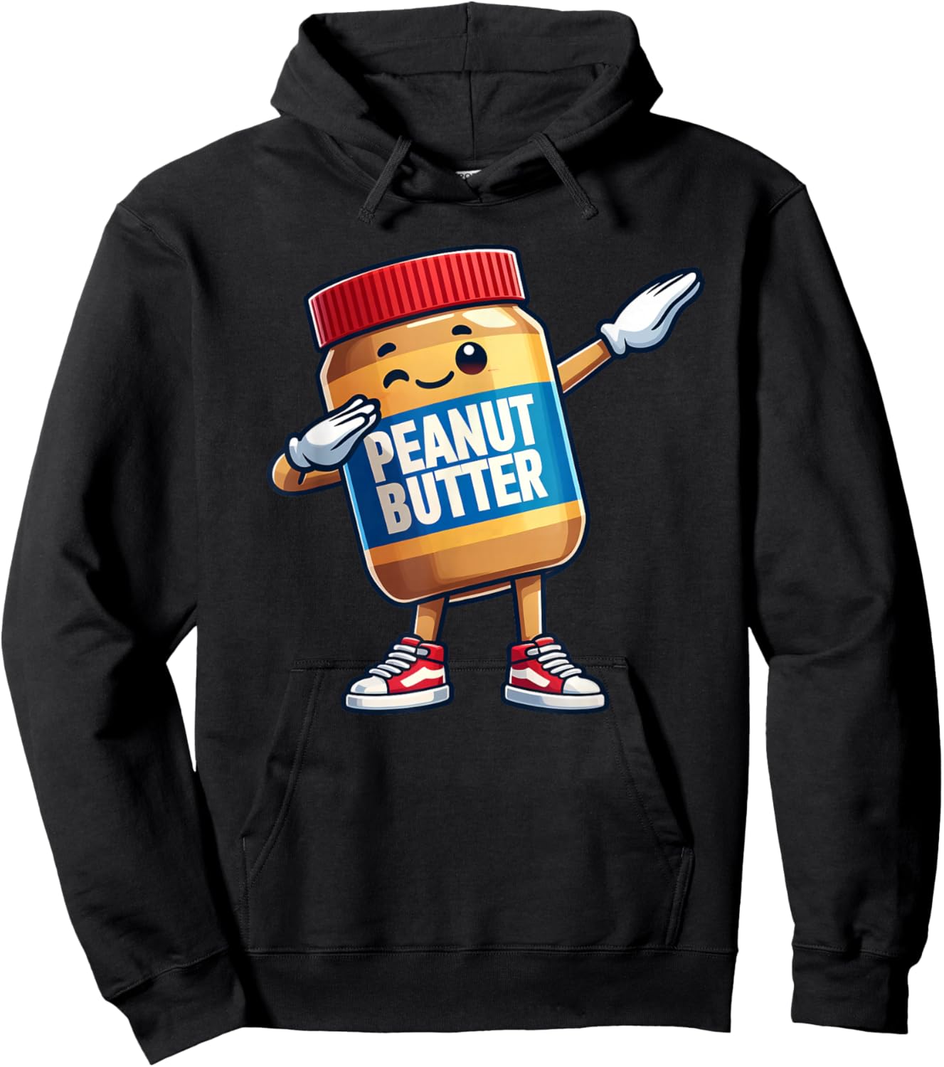 Funny Peanut Butter Jelly Jar Dabbing Boys Girls Kids Hoodie - Hoodie | Black