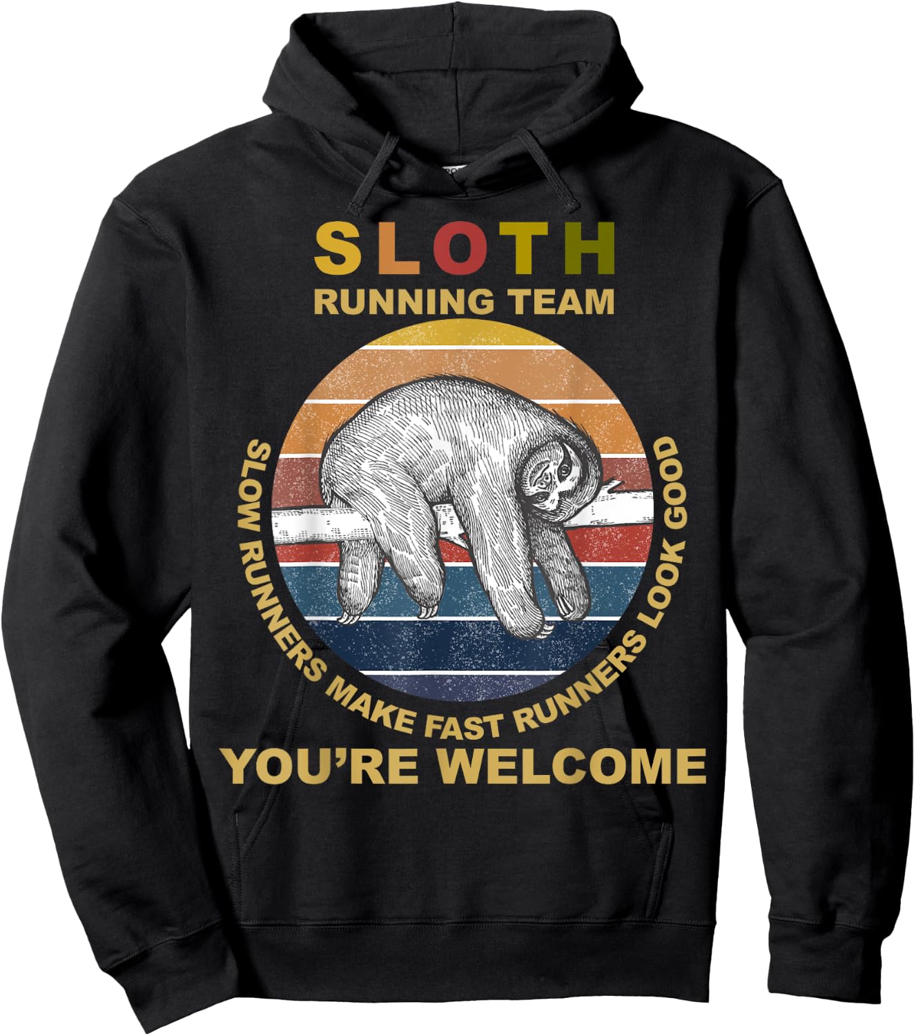 Sloth Running Team Funny Sloth Runner Gifts Women Hoodie - Hoodie | Black