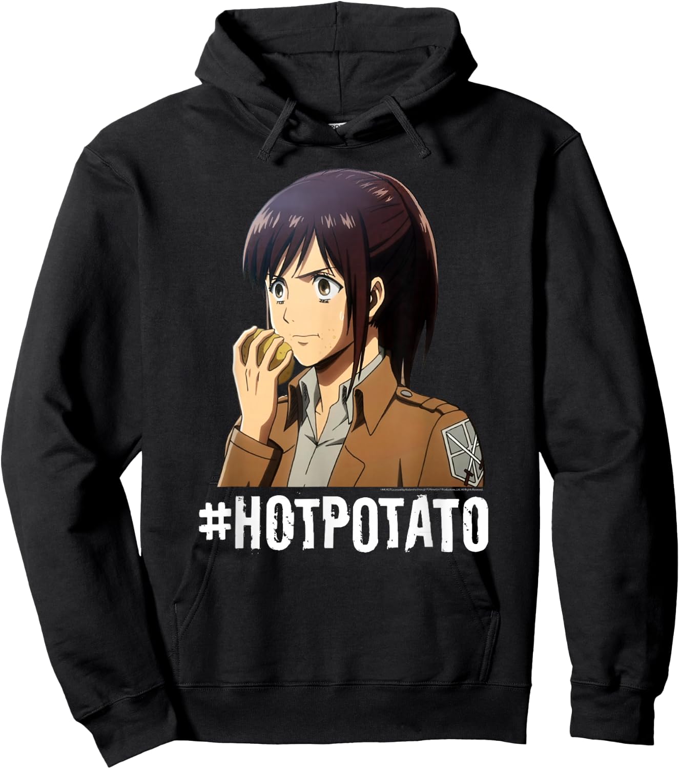 Attack on Titan #Hotpotato Potato Girl AOT Anime Hoodie - Hoodie | Black