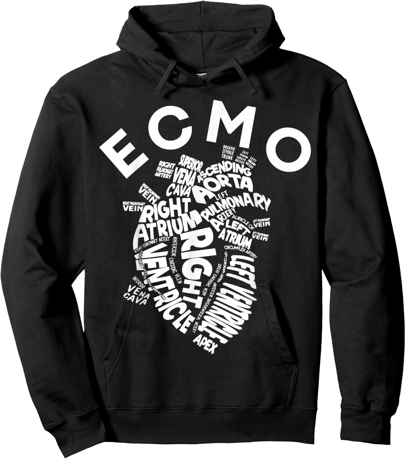 ECMO Heart Nurse Anatomy ECMO Specialist Crew CVICU Hoodie - Hoodie | Black