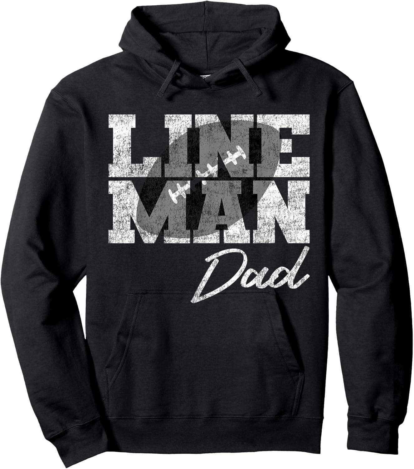 Lineman Dad - Football Player Matching Family Hoodie - Hoodie | Black