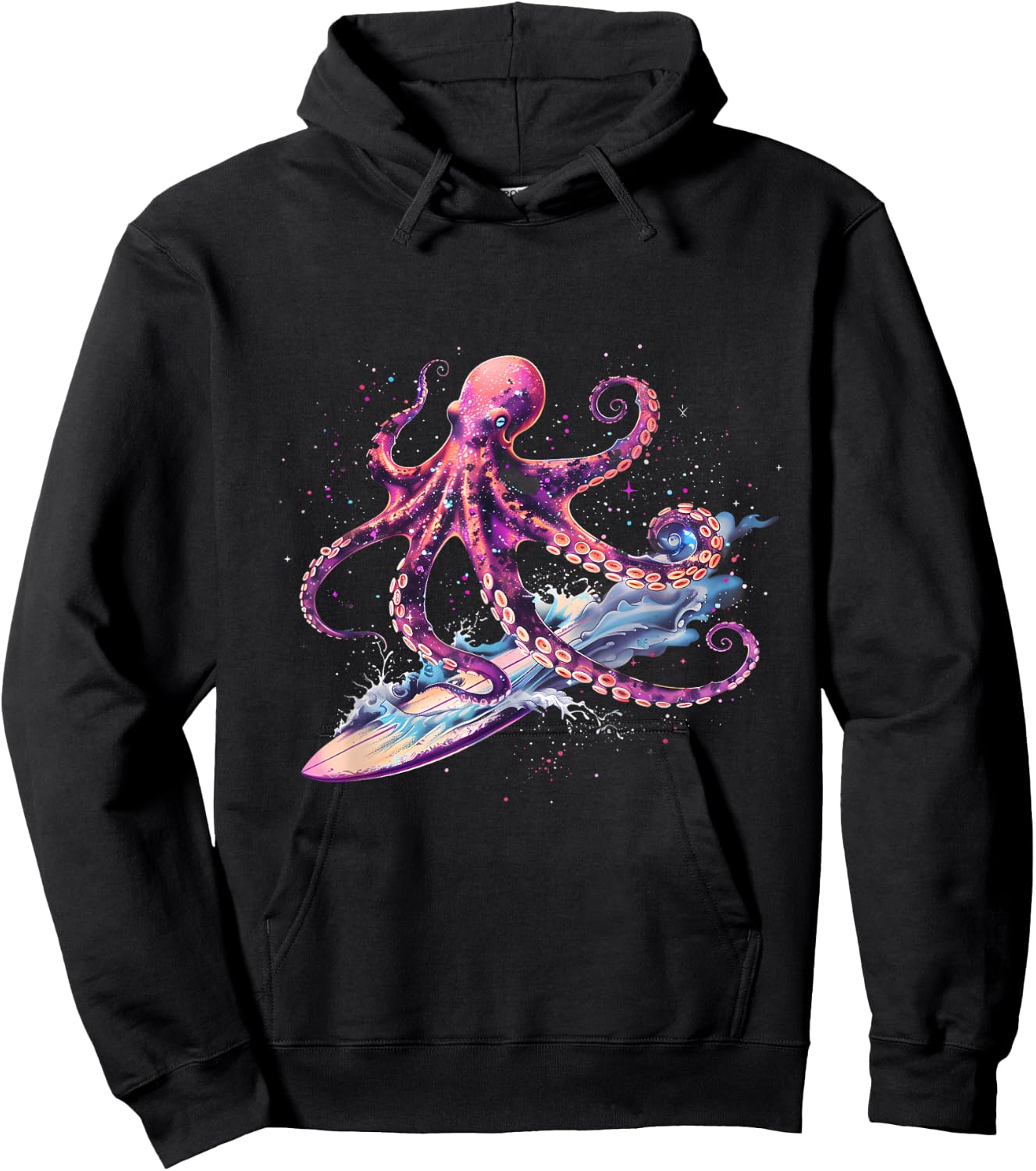 Cthulhu Surfing Octopus Lover Sea Monster Ocean Sea Animal Hoodie - Hoodie | Black