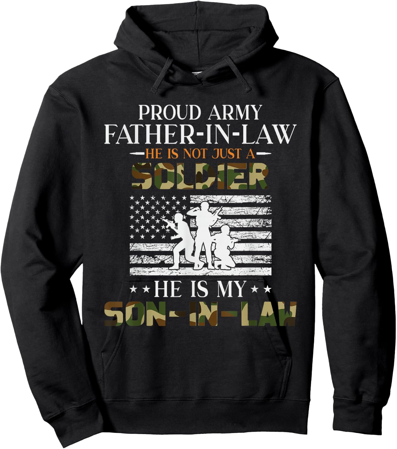 Proud Army Father in Law - Son in Law Hoodie - Hoodie | Black