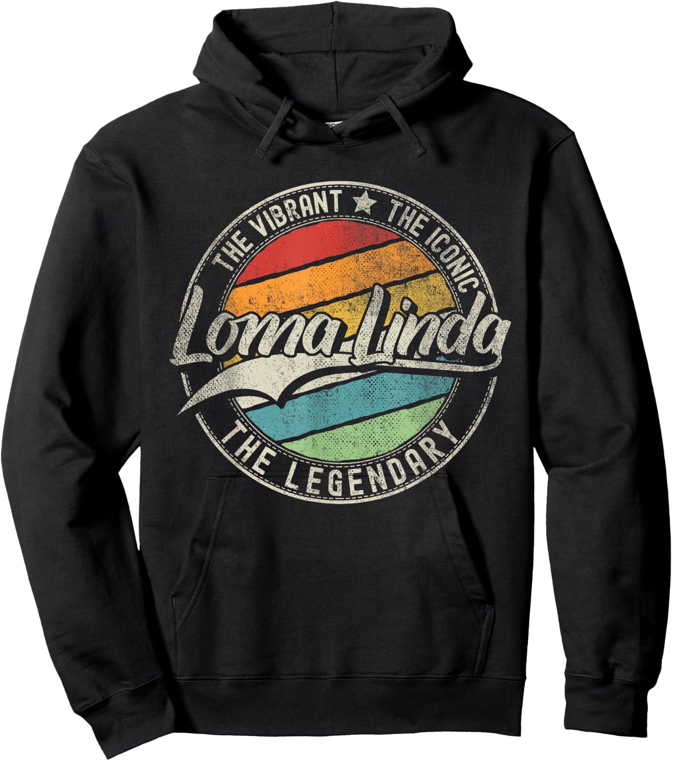 Loma Linda CA | California | Vintage Distressed Hoodie - Hoodie | Black