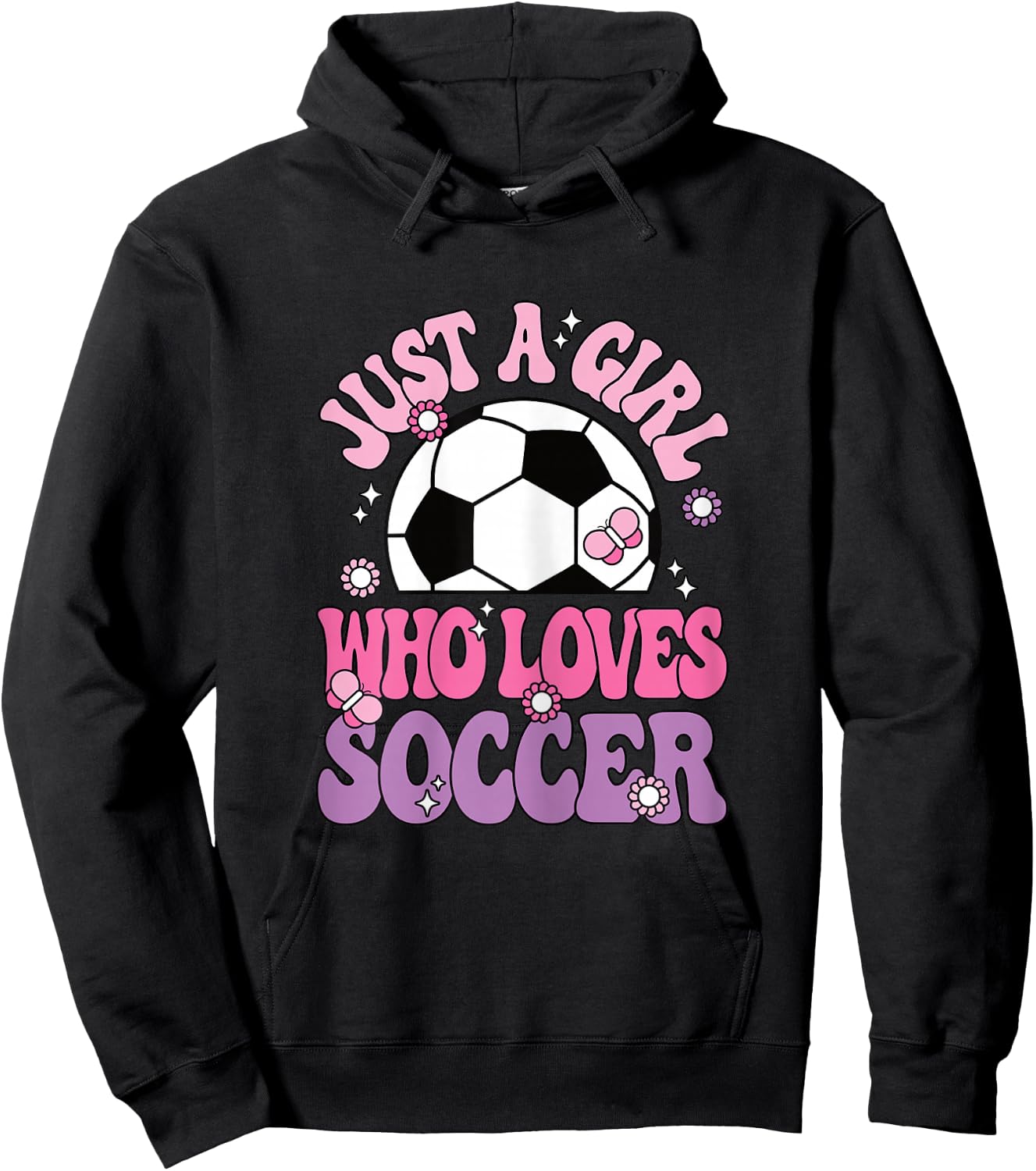 Just A Girl Who Loves Soccer Cute Soccer Player Girls Kids Hoodie - Hoodie | Black