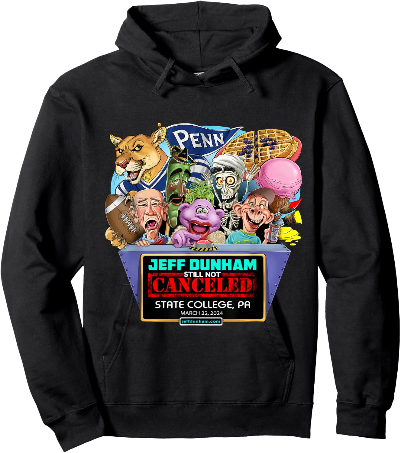 Jeff Dunham State College, PA (2024) Hoodie - Hoodie | Black