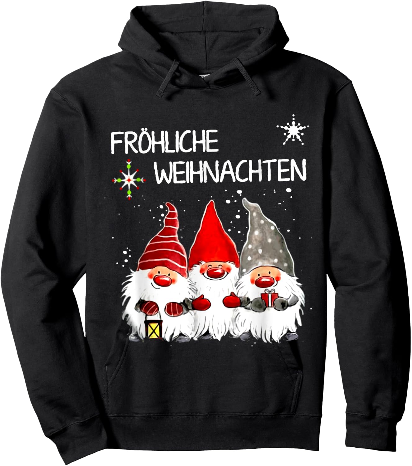 Gnomes Frohliche Weihnachten Funny Christmas Hoodie - Hoodie | Black