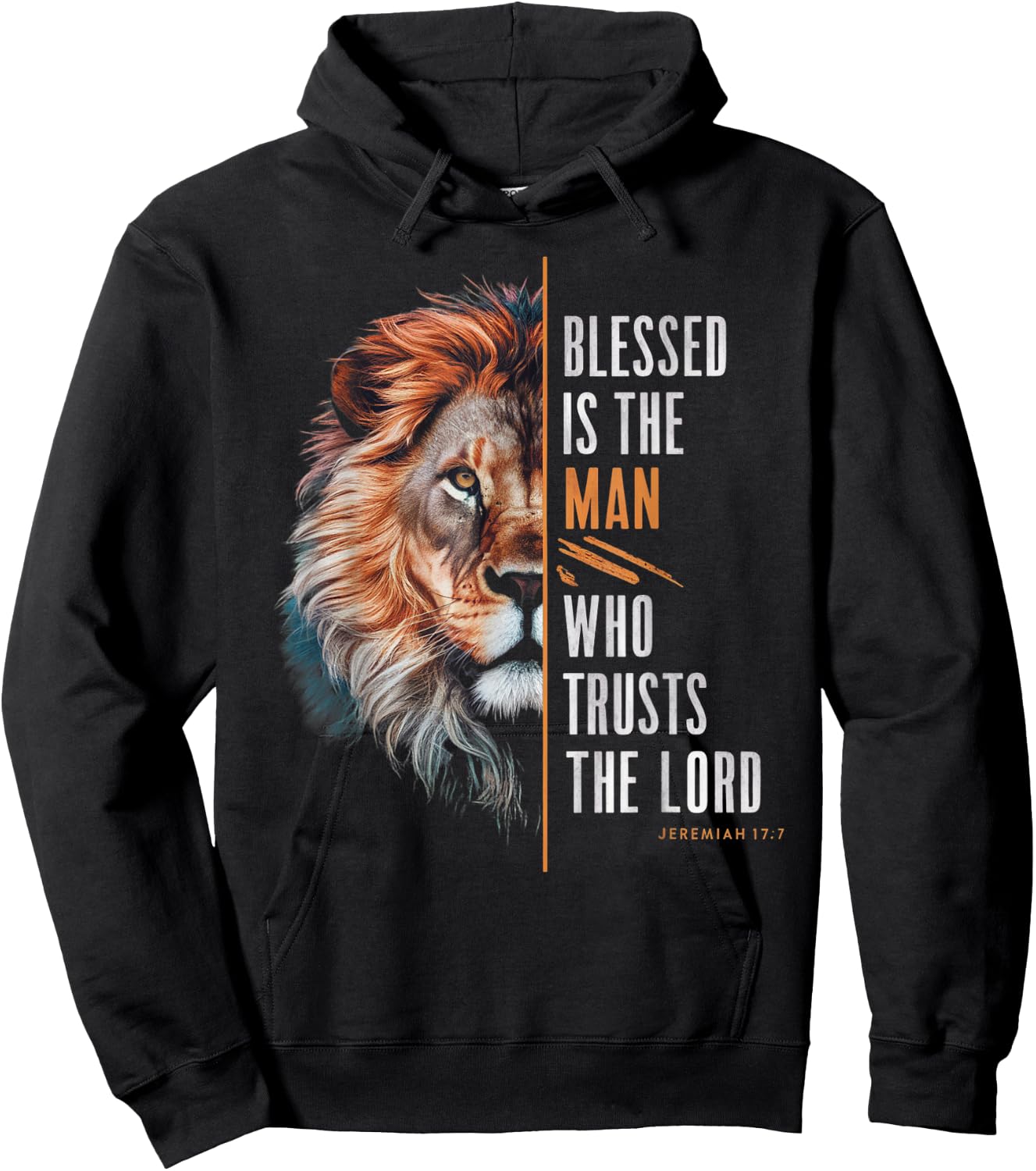 Blessed Christian God Jesus Faith Bible Verse Jeremiah Lion Hoodie - Hoodie | Black