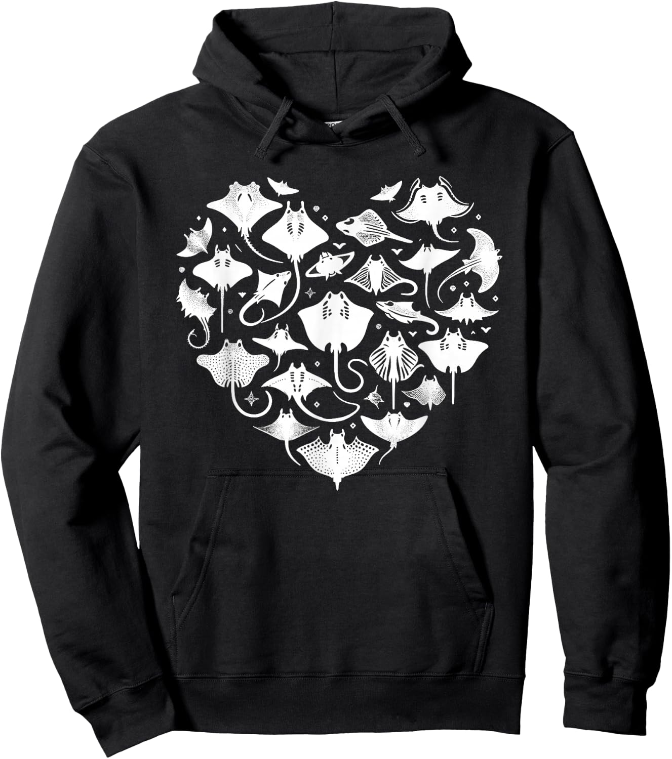 Stingray Manta Ray Heart Sea Ocean Animals Hoodie - Hoodie | Black