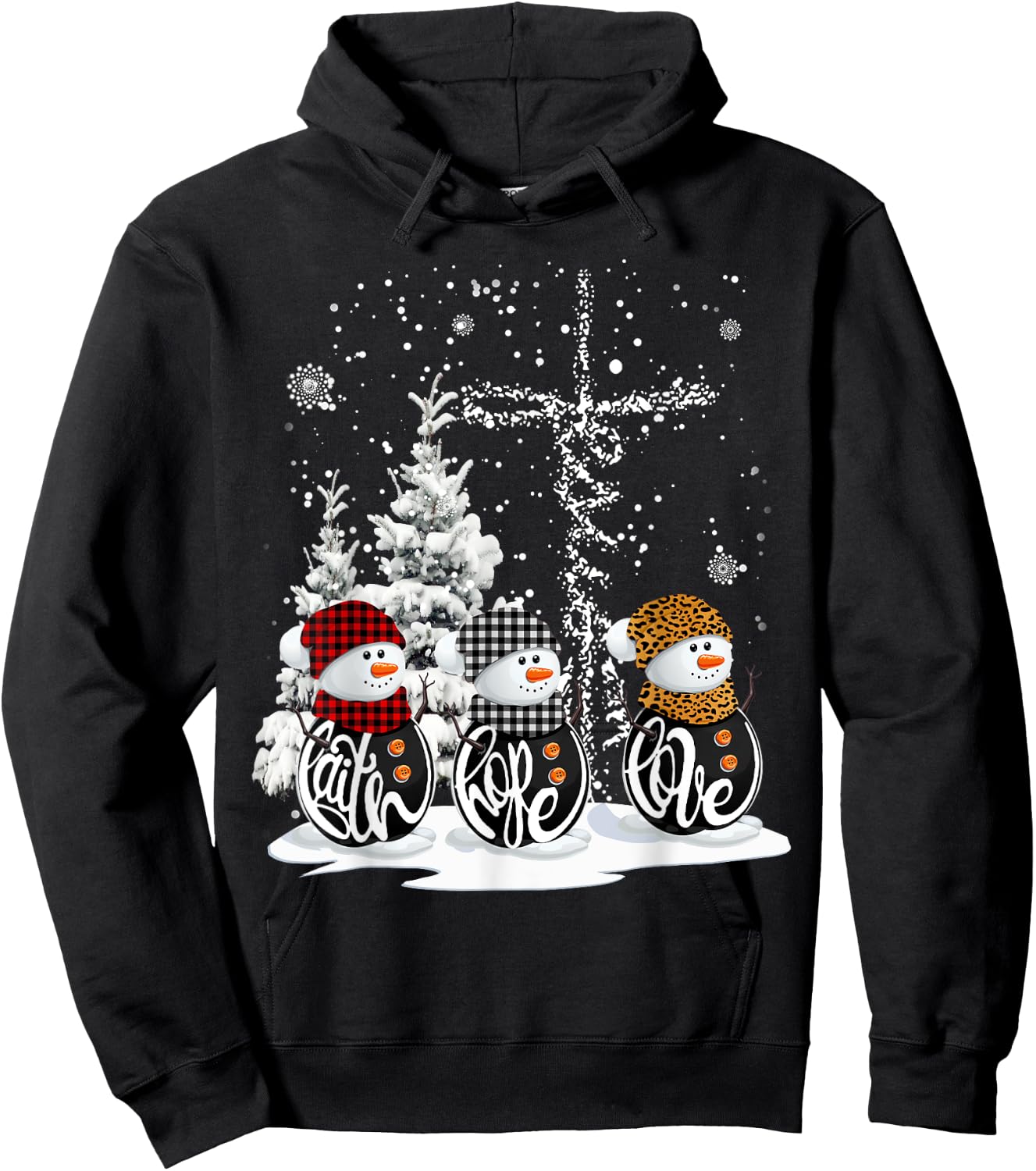 Merry Christmas 2026 Faith Hope Love Christian Christmas Hoodie - Hoodie | Black