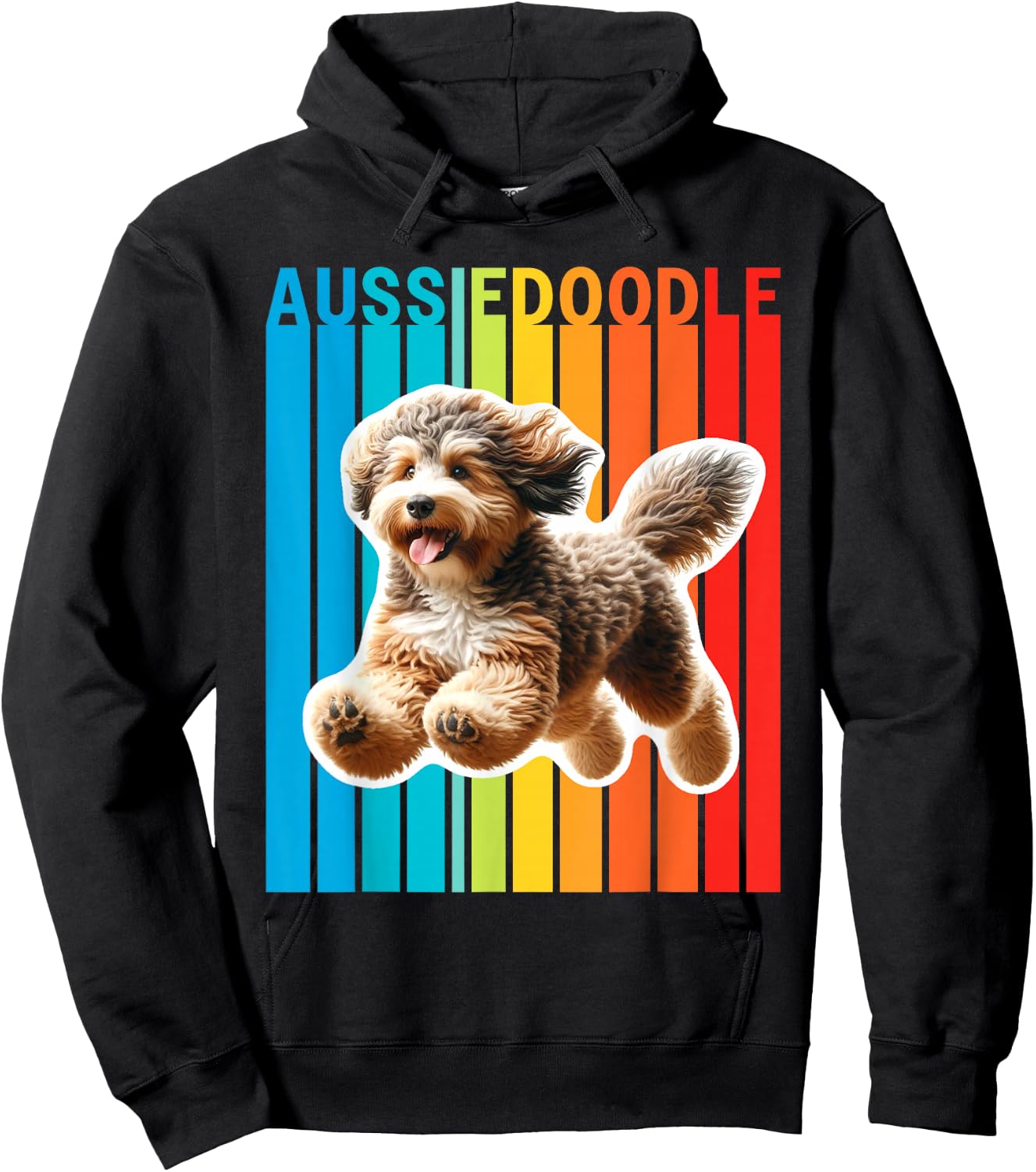 Colorful Aussiedoodle Hoodie - Hoodie | Black