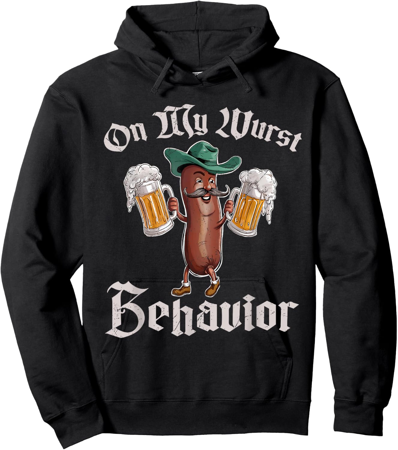 On My Wurst Behavior Funny Oktoberfest Hoodie - Hoodie | Black