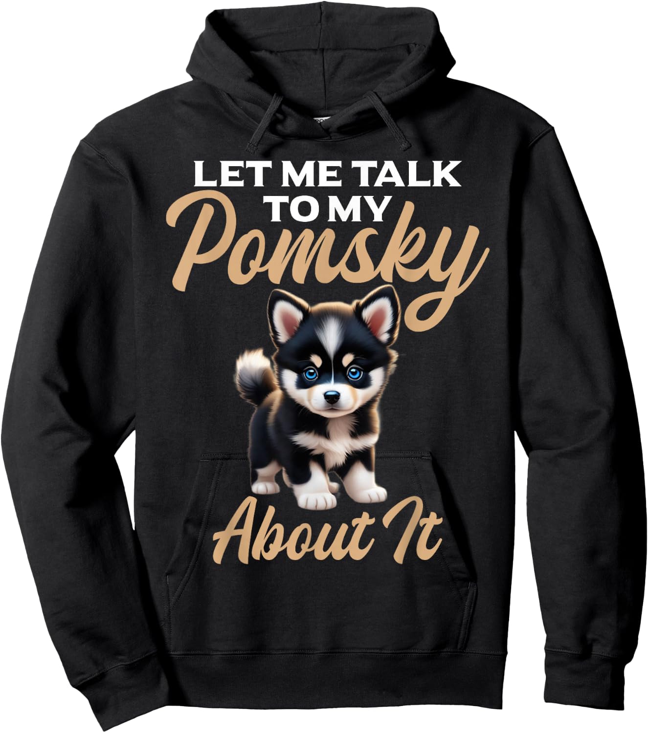 Pomsky Stuffed Animal Dog Owner Dog Bed Pomsky Toys Pomsky Hoodie - Hoodie | Black