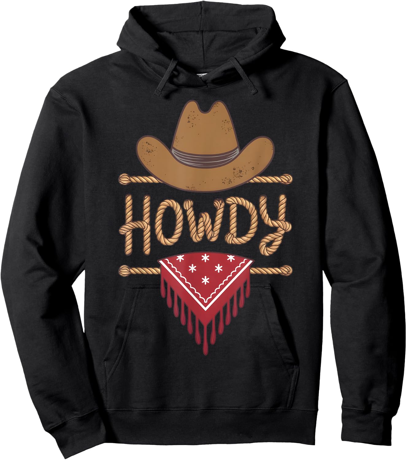 Cowboy Hat Cowgirl Country Chic Rodeo Rustic Western Howdy Hoodie - Hoodie | Black