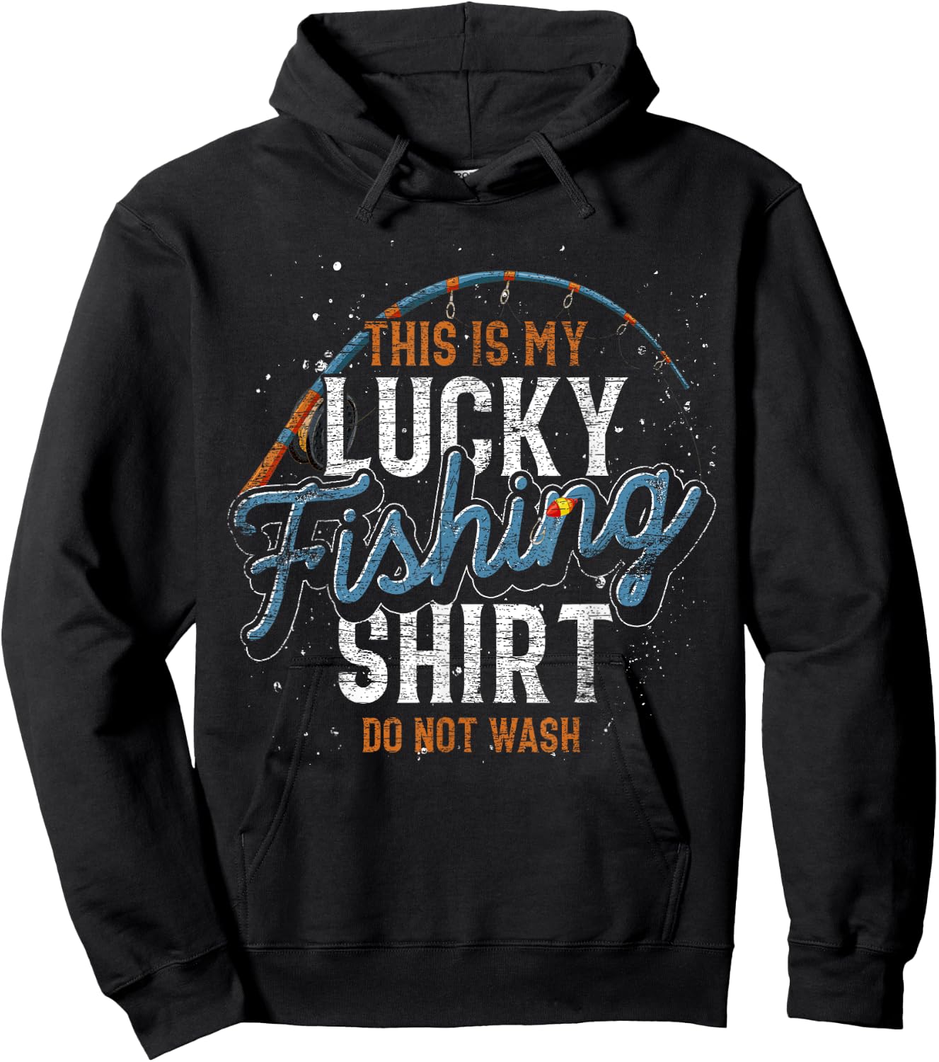 This Is My Lucky Fishing Shirt Fisherman Funny Fishing Hoodie - Hoodie | Black