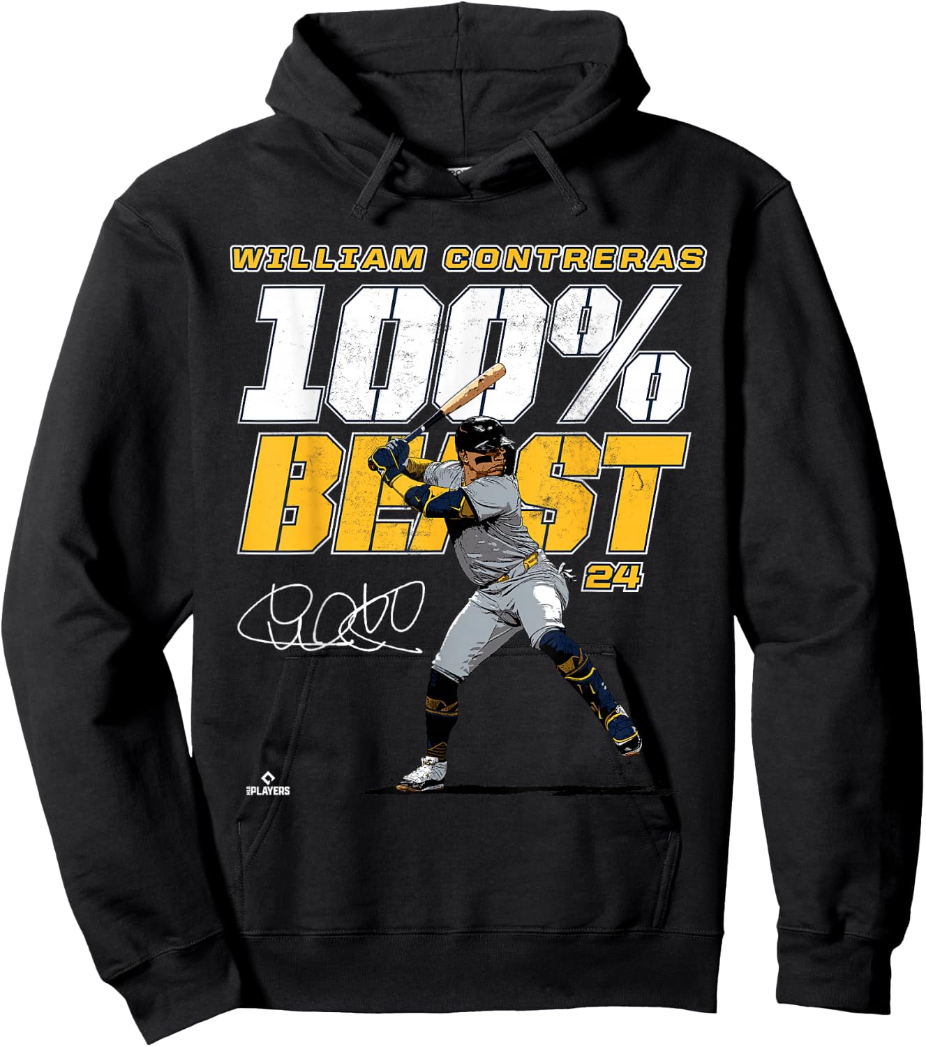 100% Beast William Contreras Milwaukee MLBPA Hoodie - Hoodie | Black