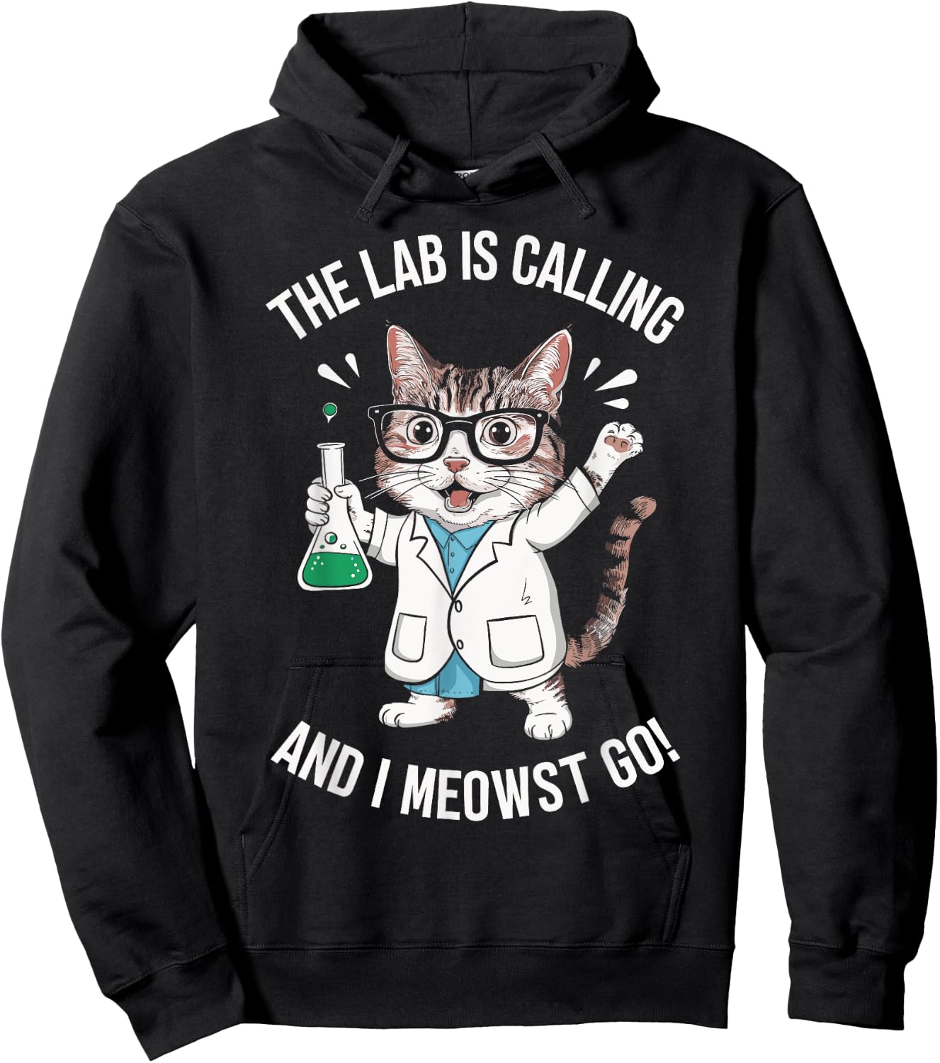 The Lab Is Calling And I Meowst Go Funny Cat Scientist Women Kids Hoodie - Hoodie | Black