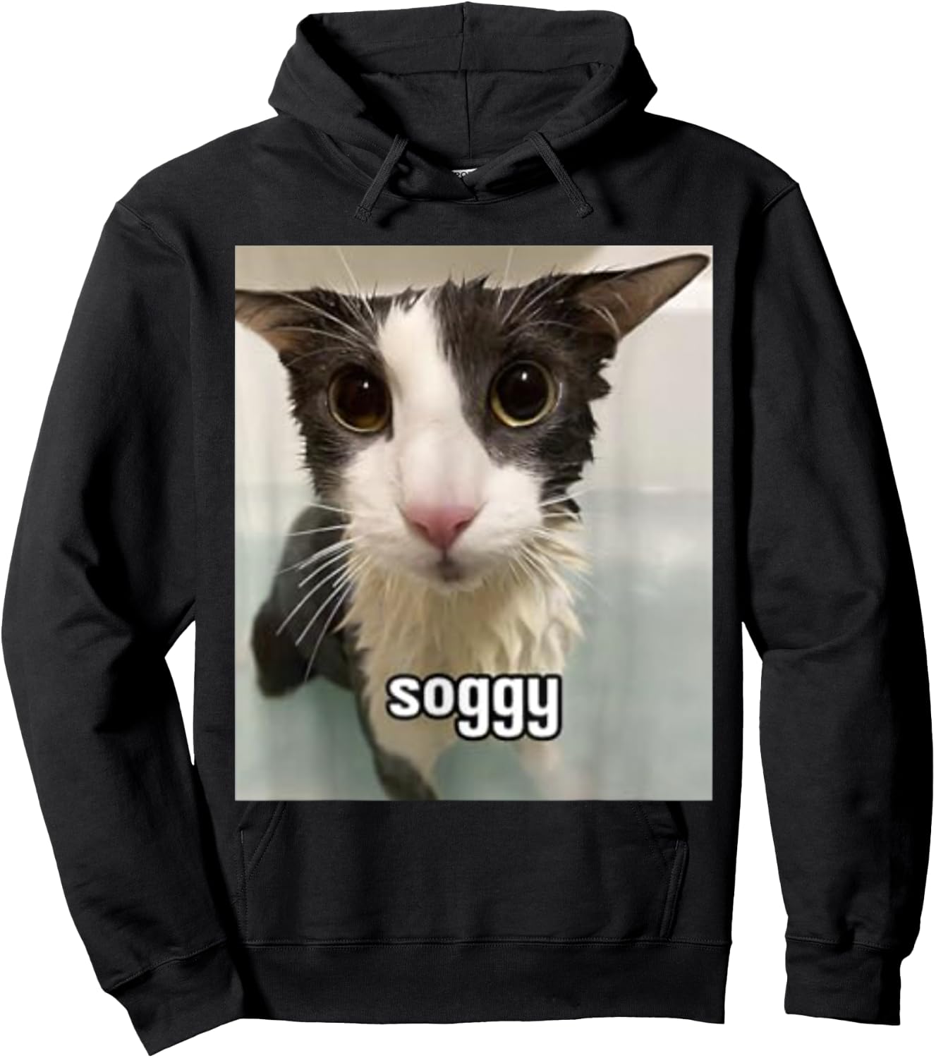 Silly Soggy Cat Funny Hoodie - Hoodie | Black