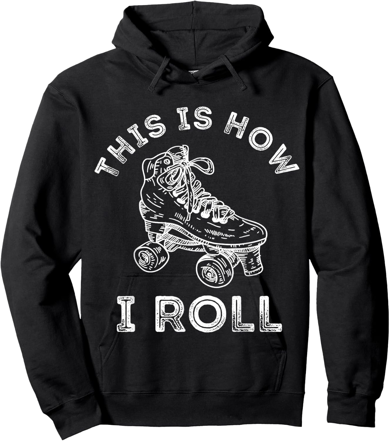 Roller Skates 70s 80s Retro Roller Skates Hoodie - Hoodie | Black