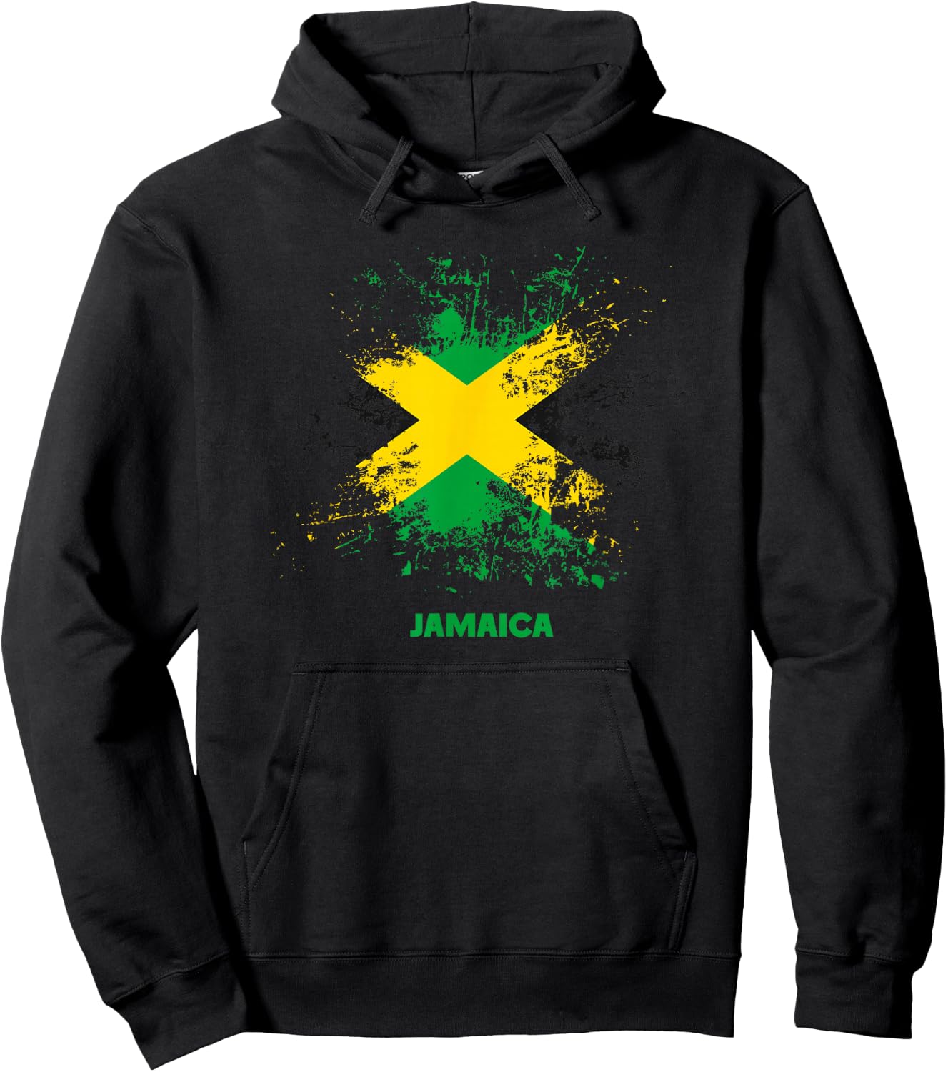 Jamaican Splatter Flag, Vintage Jamaica Flag Hoodie - Hoodie | Black