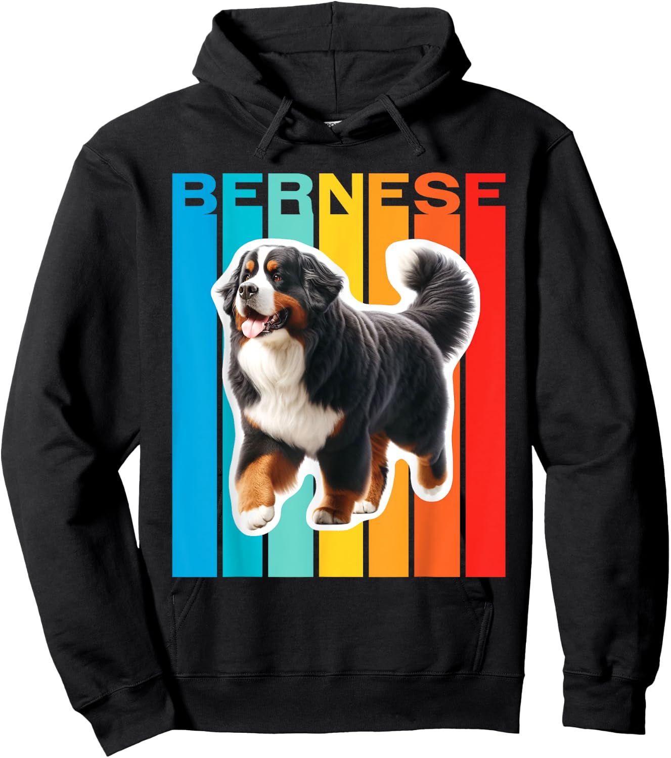 Colorful Bernese Mountain Dog Men Women Kids Hoodie - Hoodie | Black